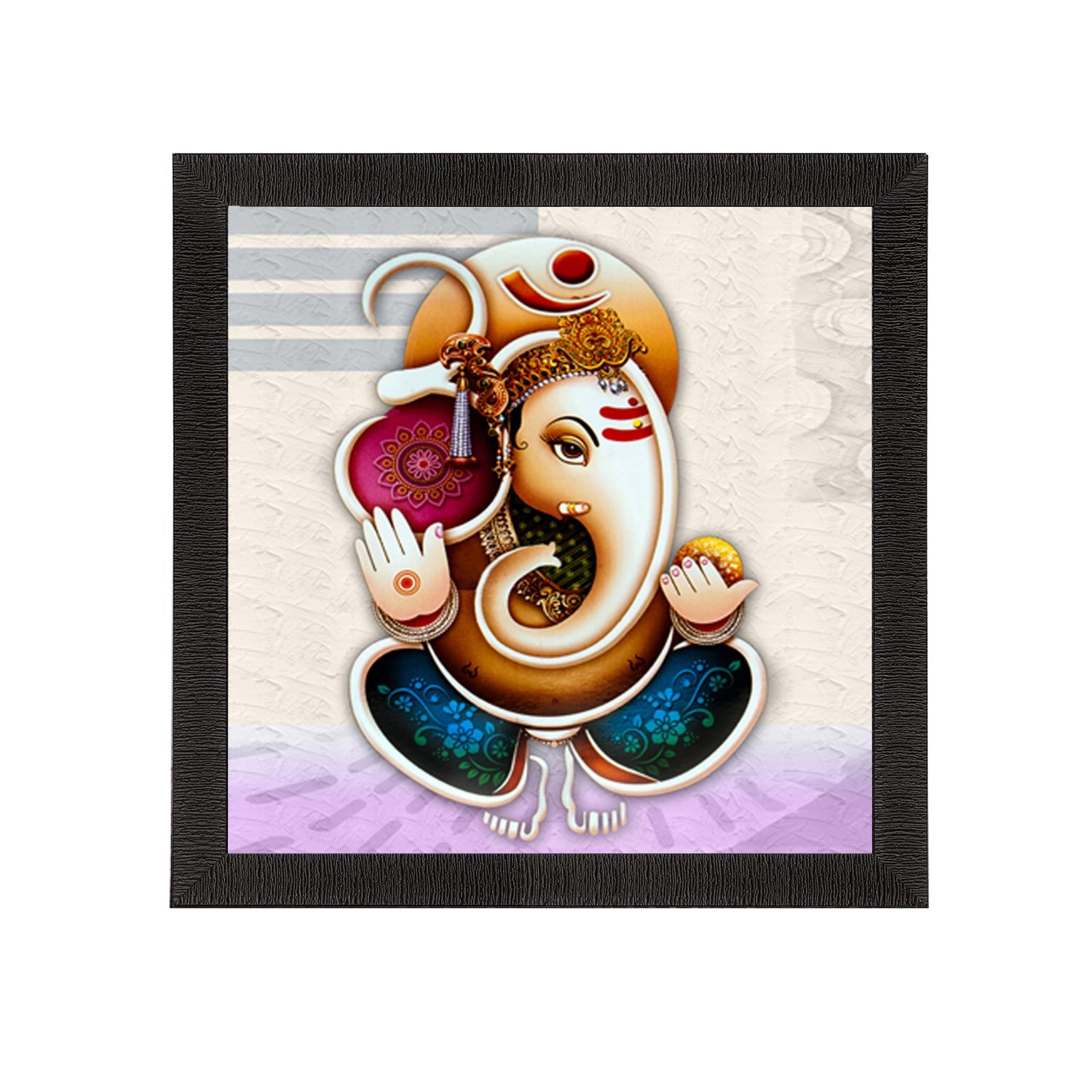 Best Om Ganesha Painting Digital Printed Religious Wall Art Kafalo