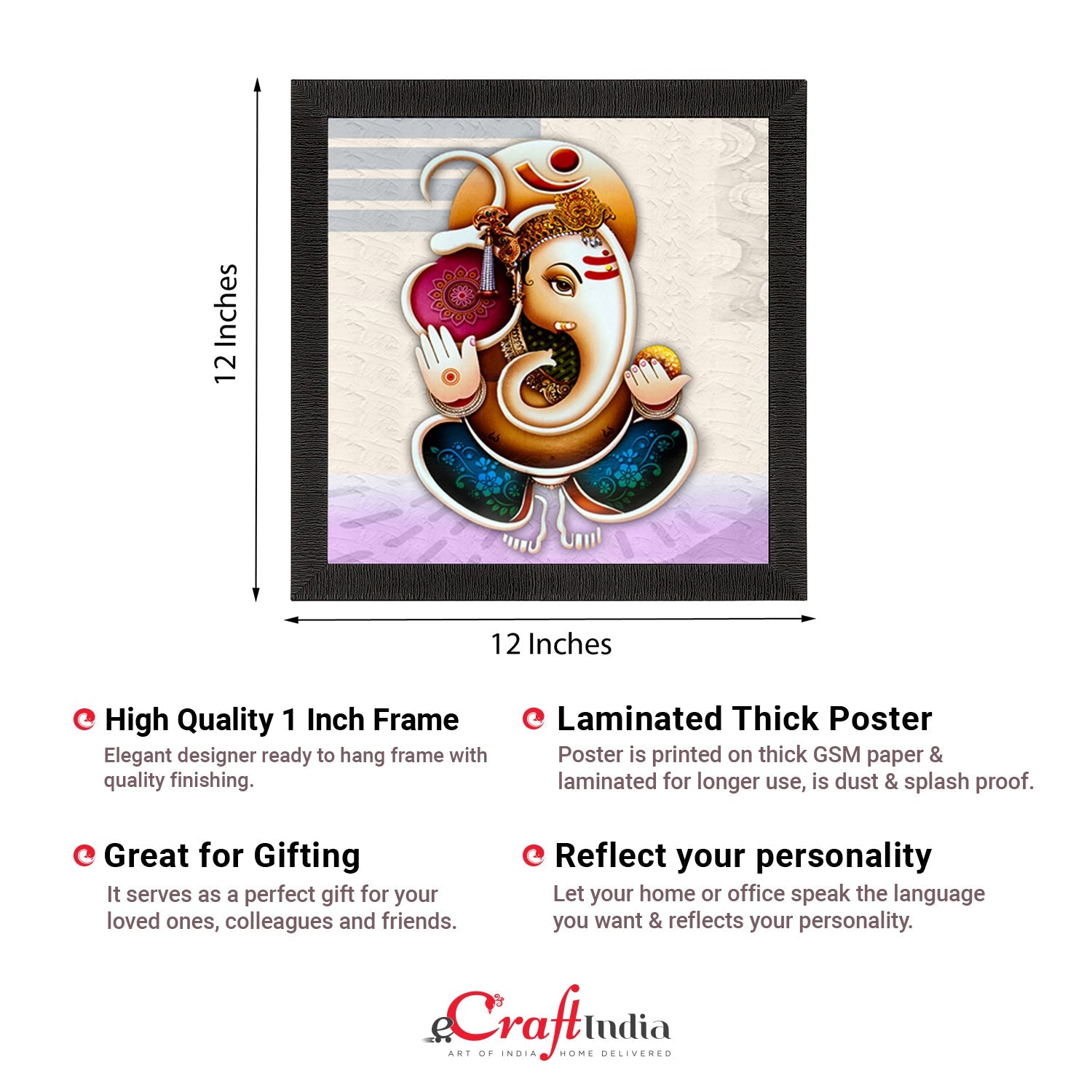 Best Om Ganesha Painting Digital Printed Religious Wall Art Kafalo