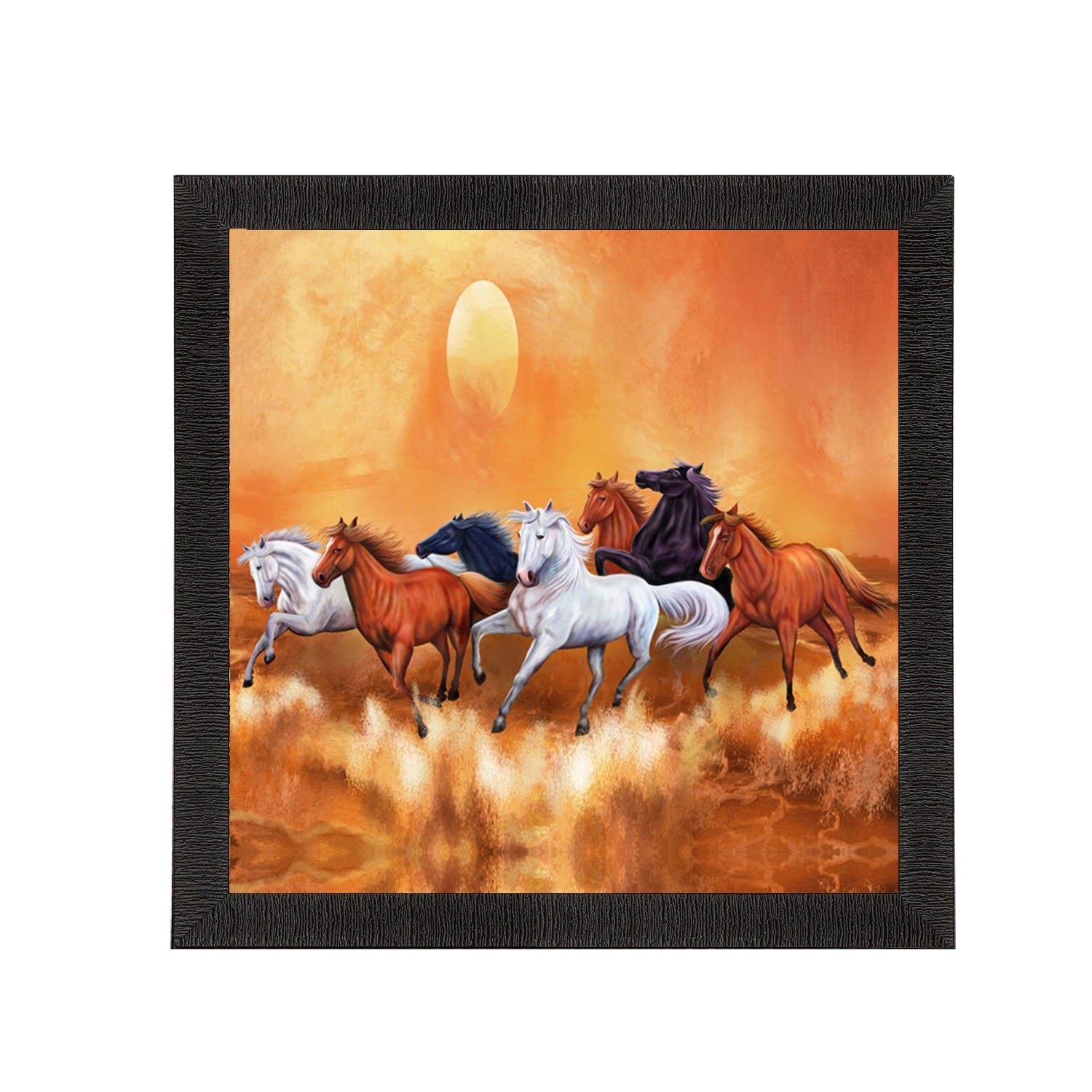 Seven Running Horses Painting Digital Printed Animal Wall Art Kafalo