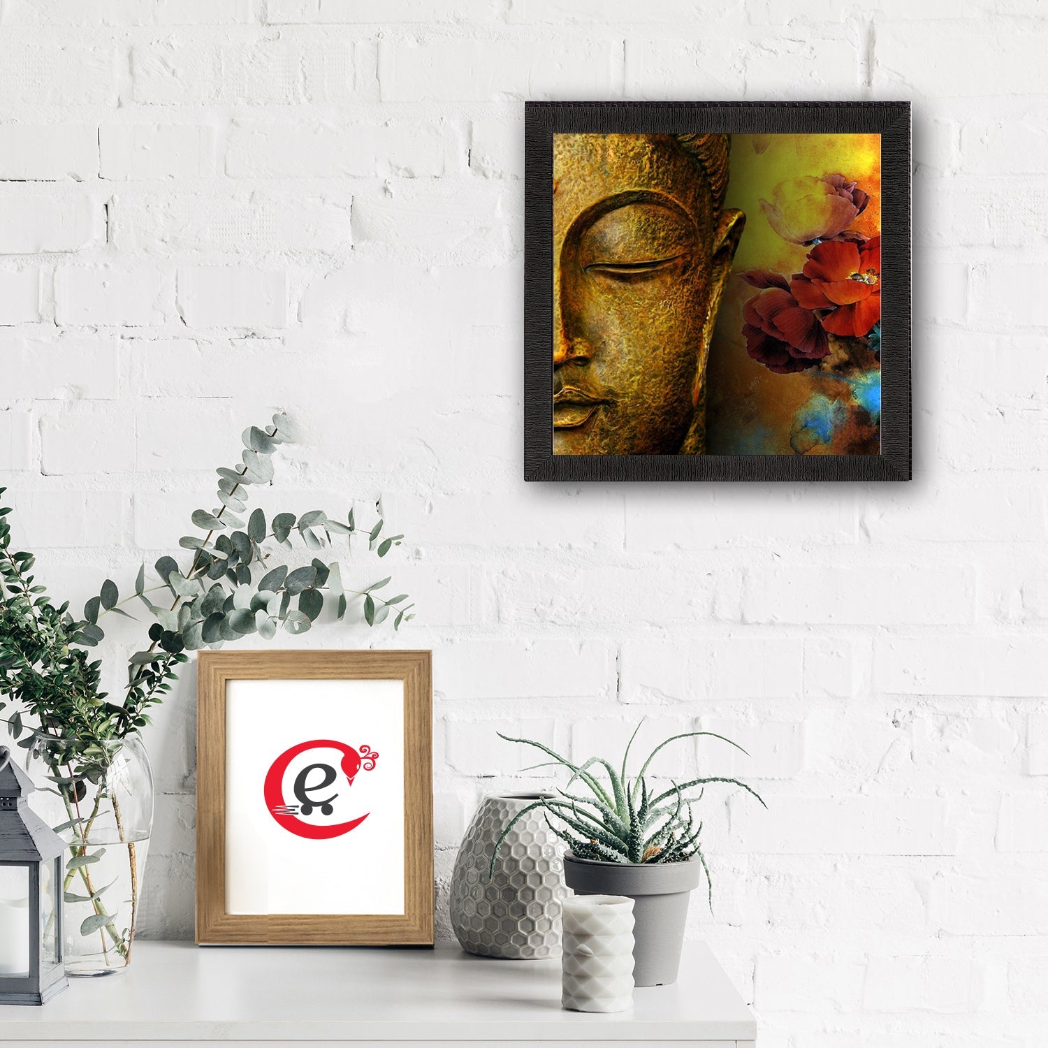 Lord Buddha Painting Digital Printed Religious Wall Art Kafalo