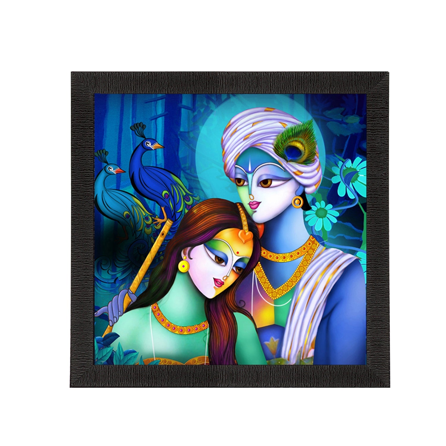 Radha Krishna Painting Digital Printed Religious Wall Art Kafalo
