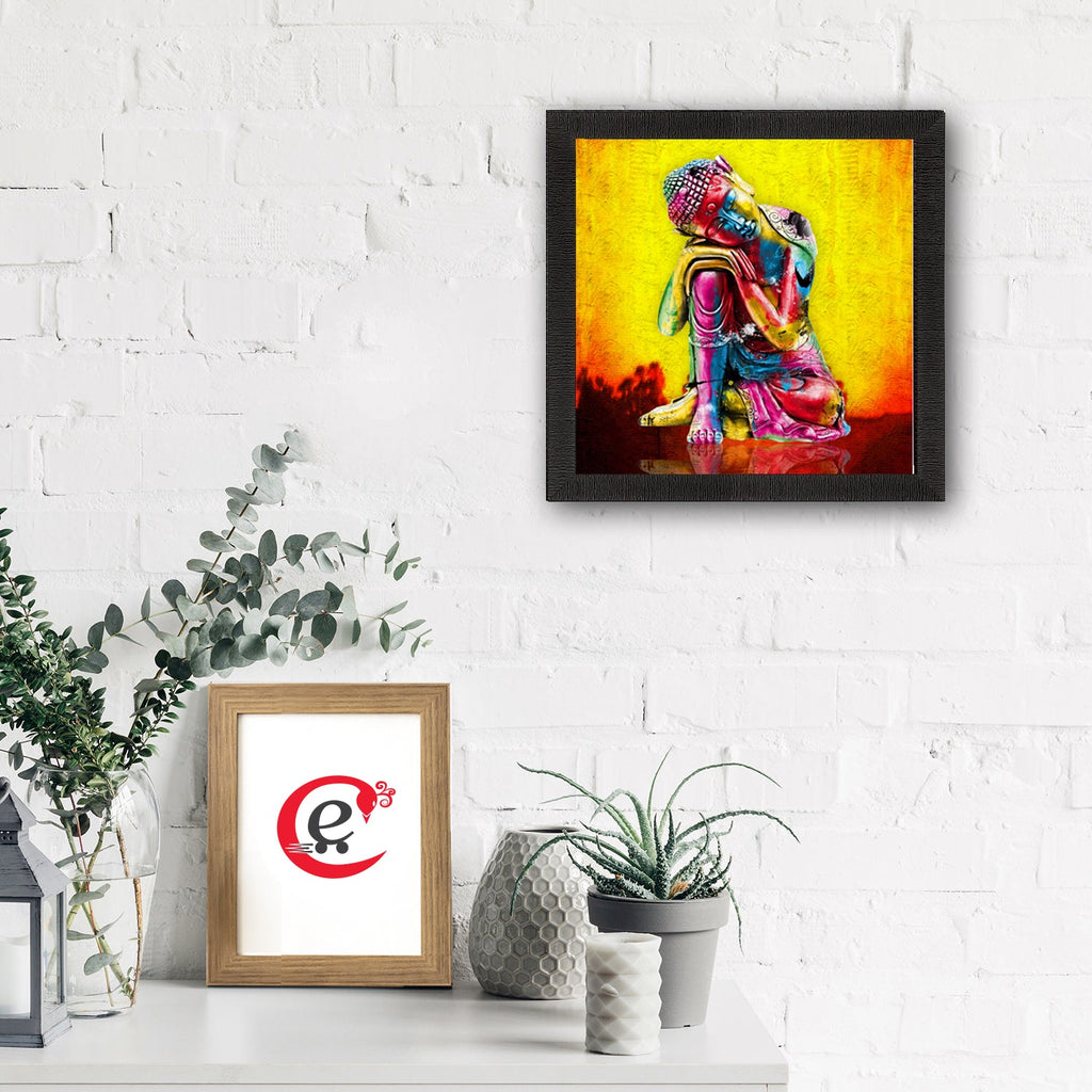 Resting Buddha On Knee Painting Digital Printed Religious Wall Art Kafalo