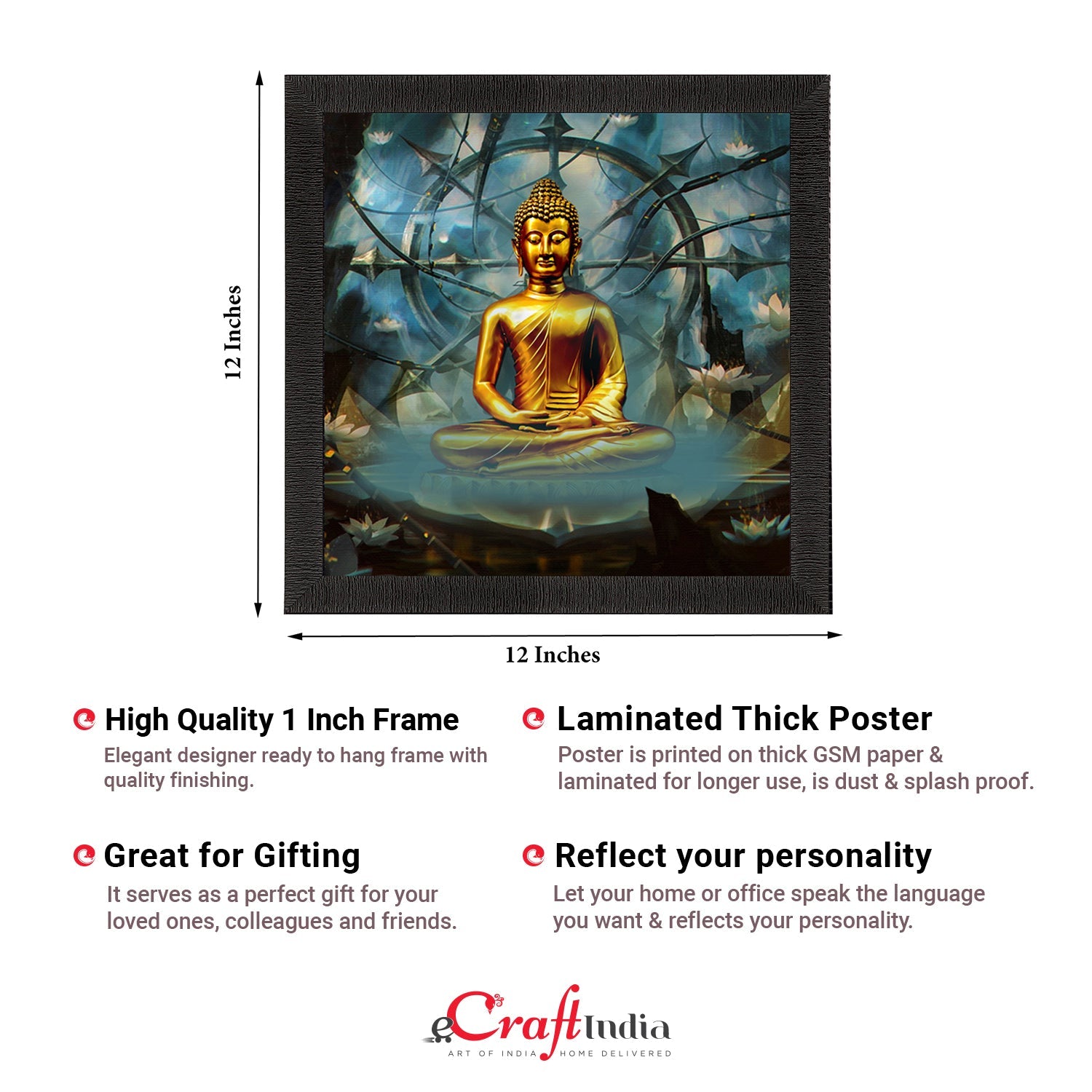 Lord Buddha Painting Digital Printed Religious Wall Art Kafalo