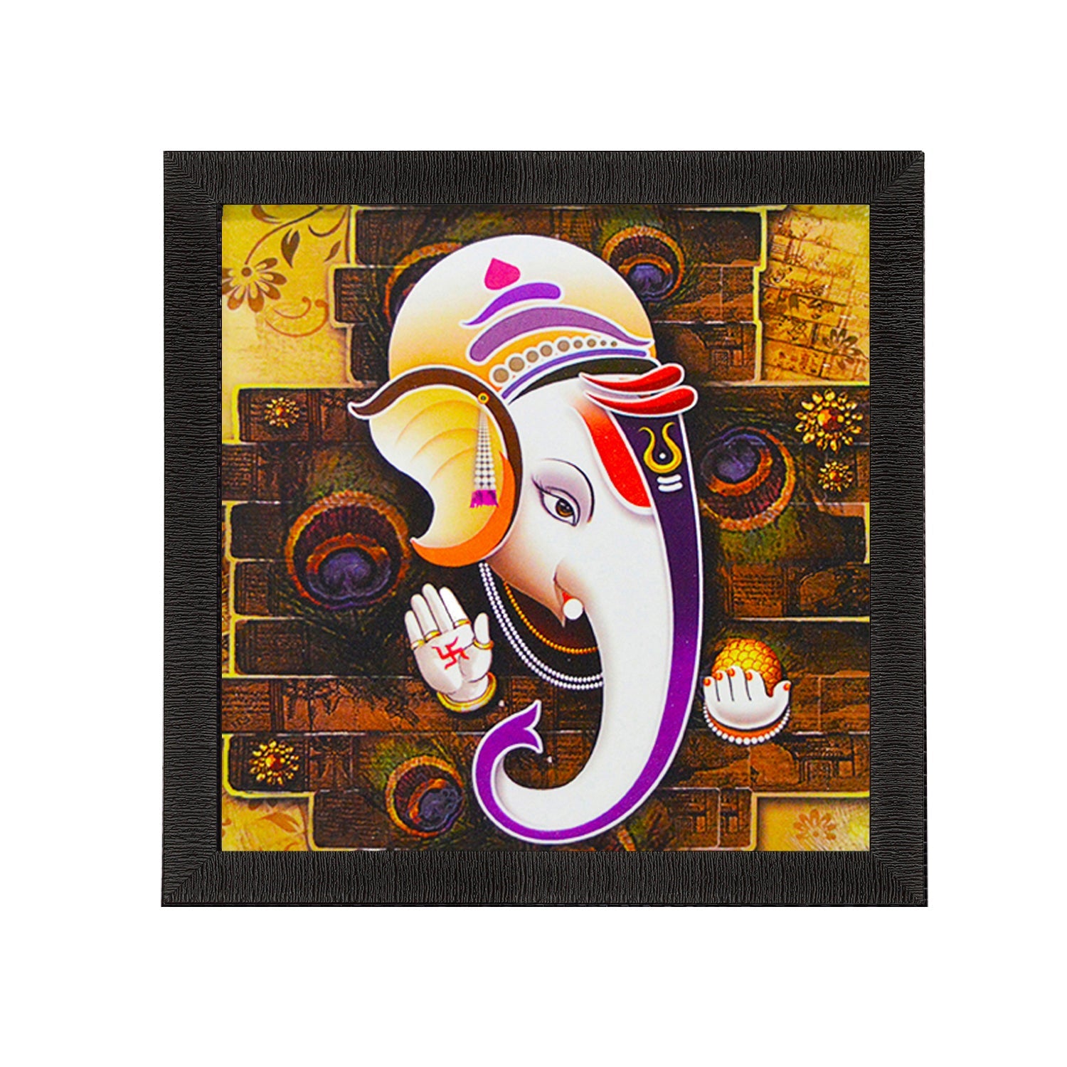 Lord Ganesha Satin Matt Texture UV Art Painting Kafalo