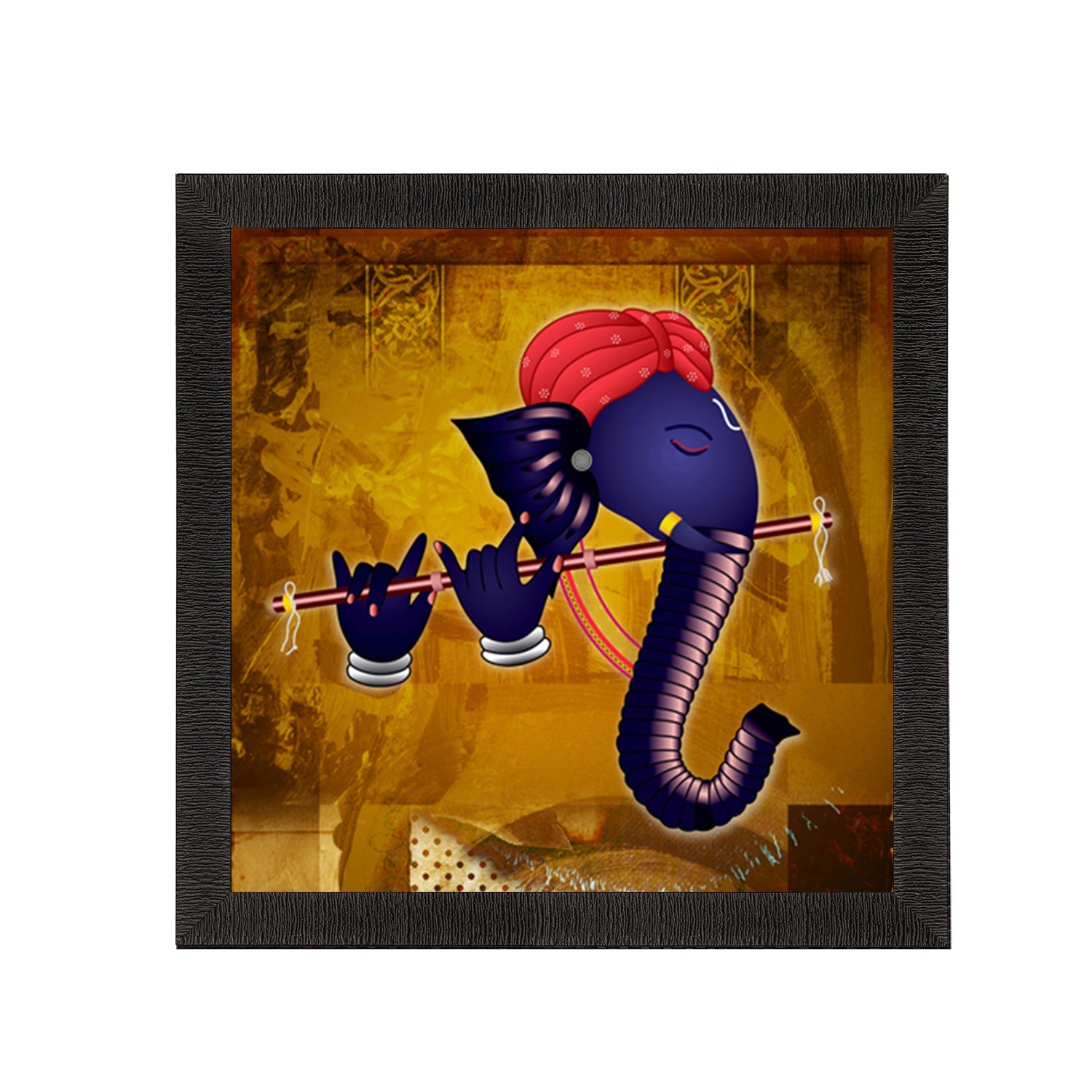 Lord Ganesha Satin Matt Texture UV Art Painting Kafalo