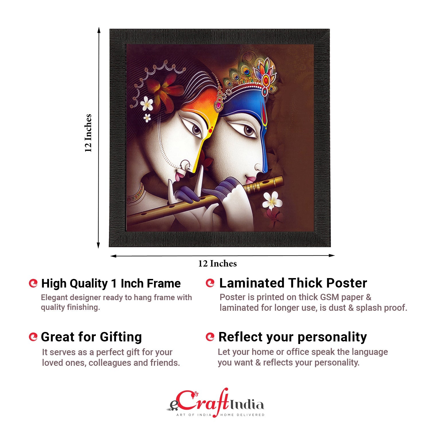 Radha Krishna Painting Digital Printed Religious Wall Art Kafalo