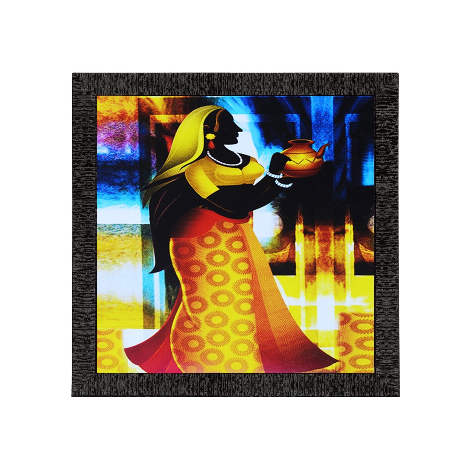 Village Lady Satin Matt Texture UV Art Painting Kafalo