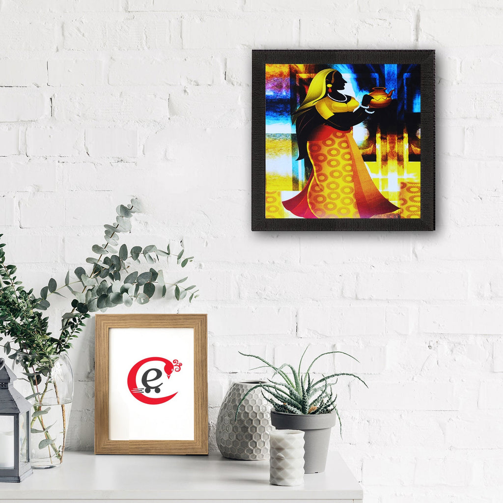 Village Lady Satin Matt Texture UV Art Painting Kafalo