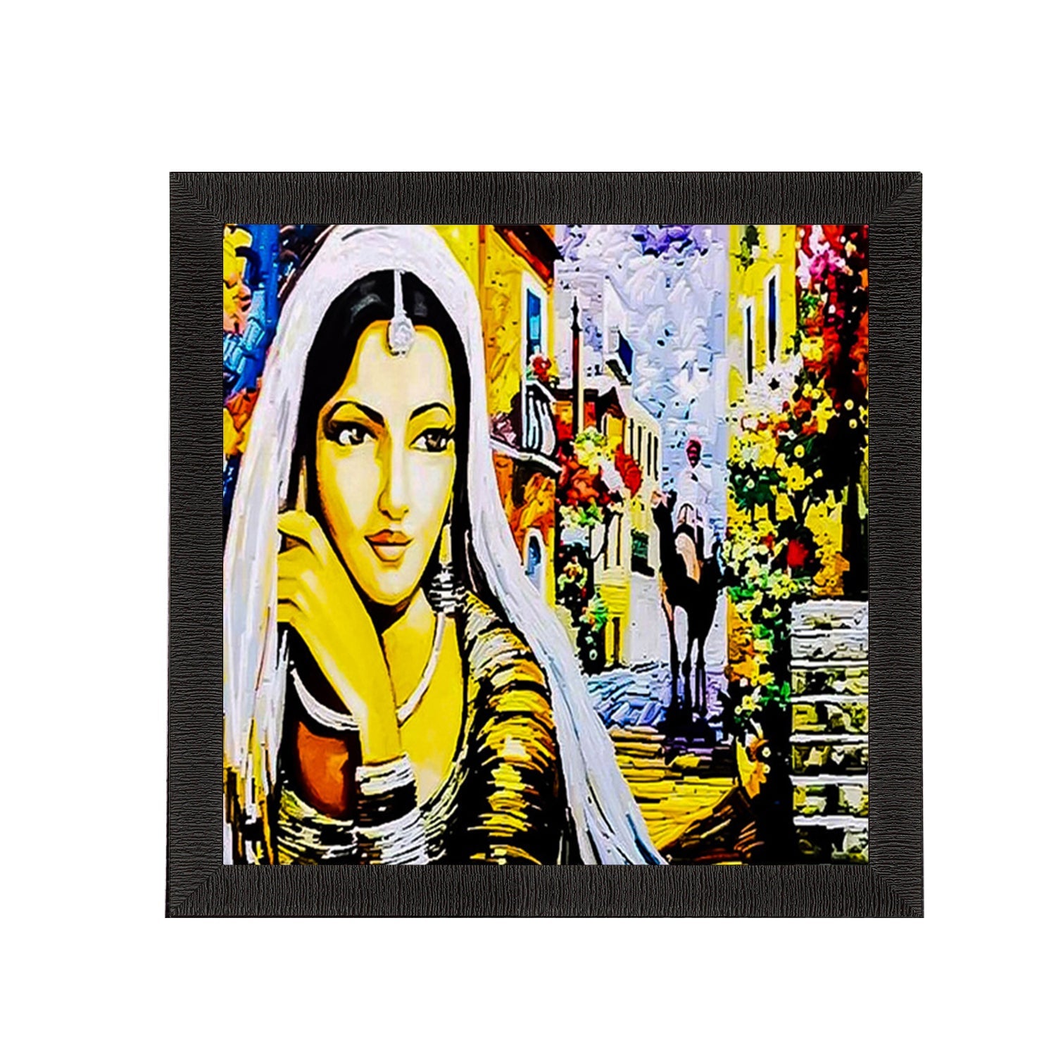 Village Lady Satin Matt Texture UV Art Painting Kafalo