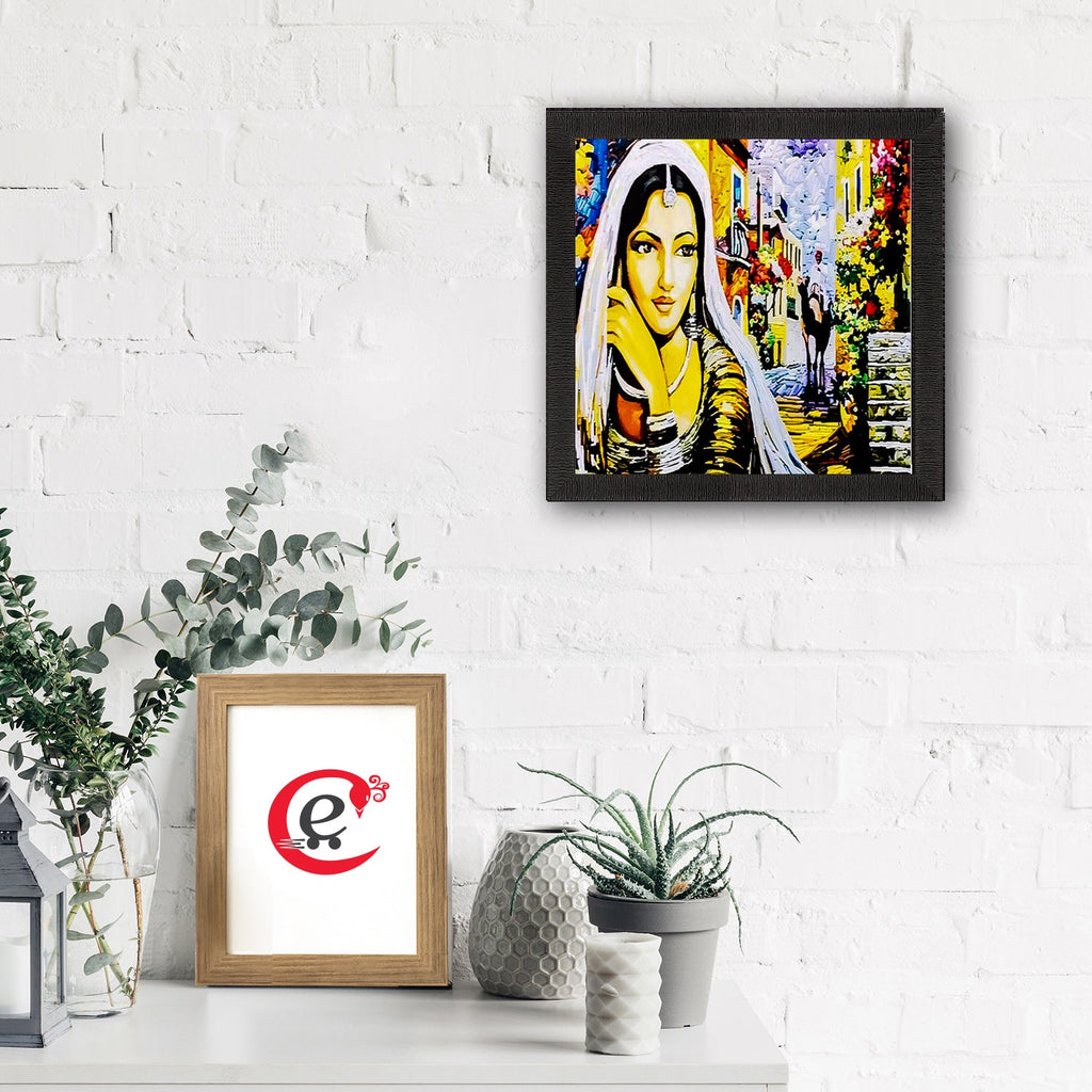 Village Lady Satin Matt Texture UV Art Painting Kafalo