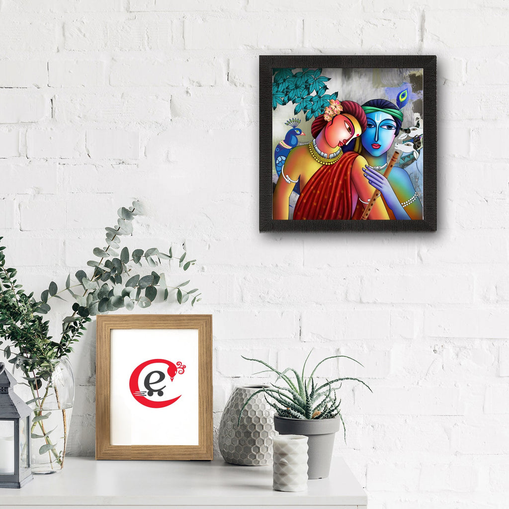 Radha Krishna Painting Digital Printed Religious Wall Art Kafalo