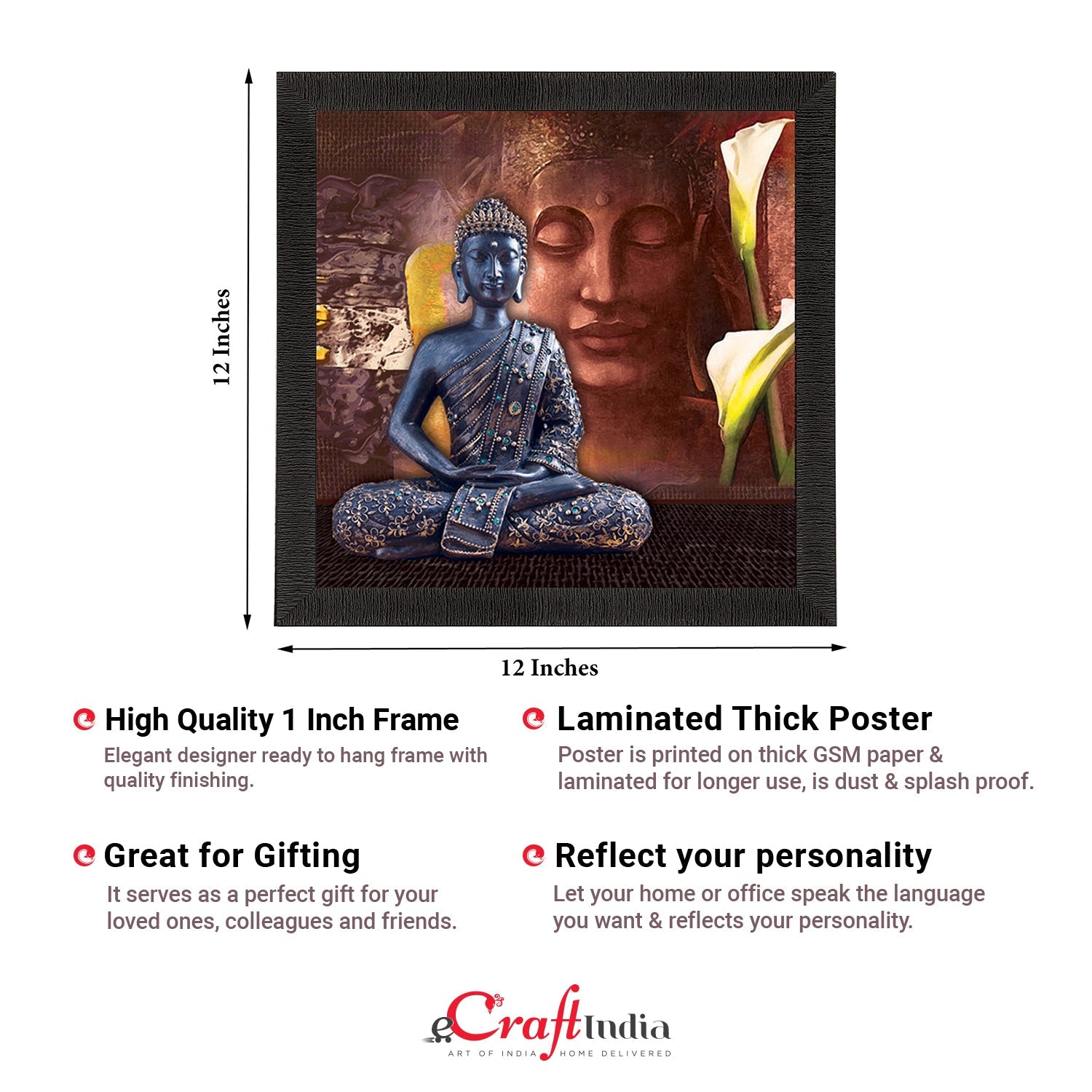 Lord Buddha Painting Digital Printed Religious Wall Art Kafalo