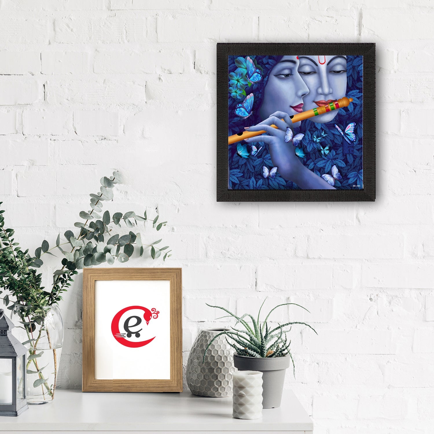 Radha Krishna Painting Digital Printed Religious Wall Art Kafalo