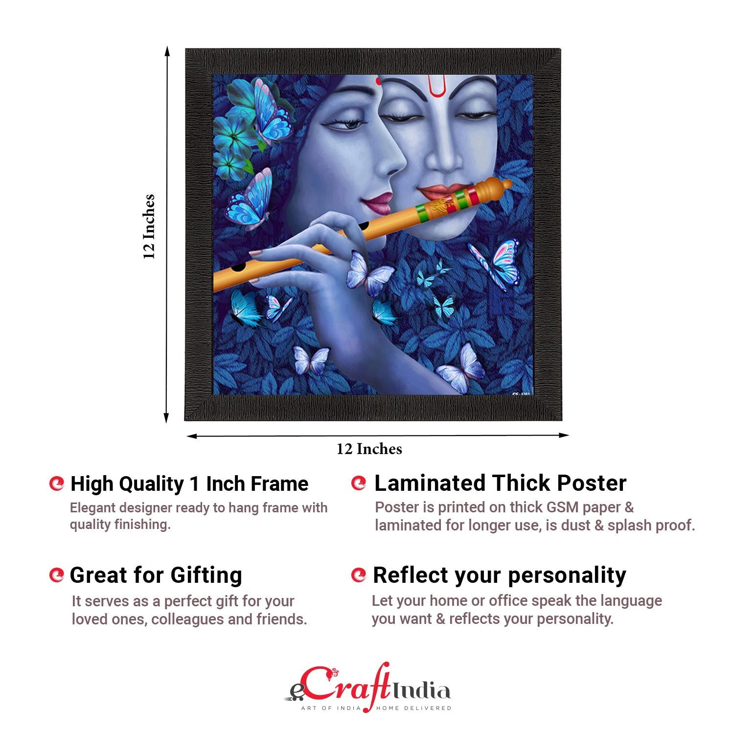 Radha Krishna Painting Digital Printed Religious Wall Art Kafalo