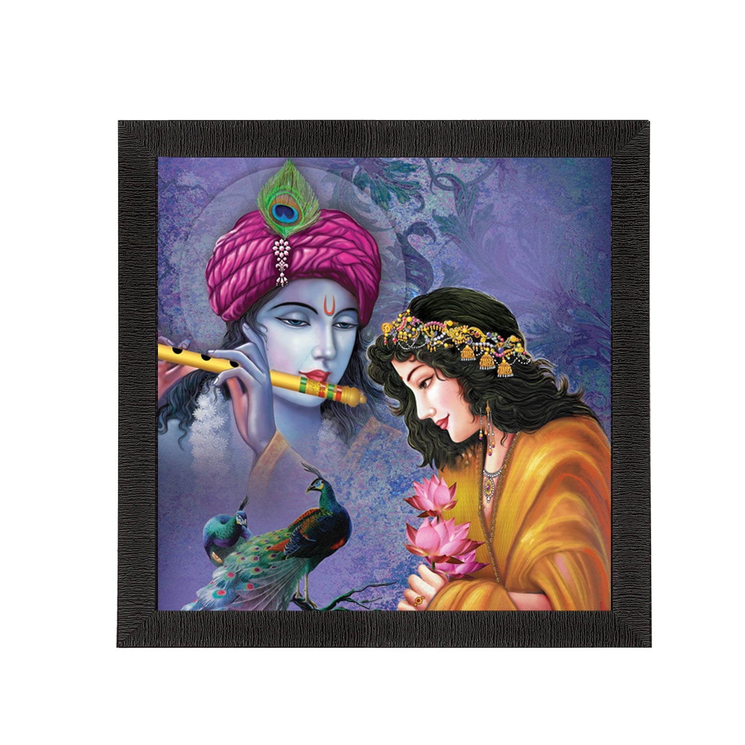 Abstract Radha Krishna Satin Matt Texture UV Art Painting Kafalo