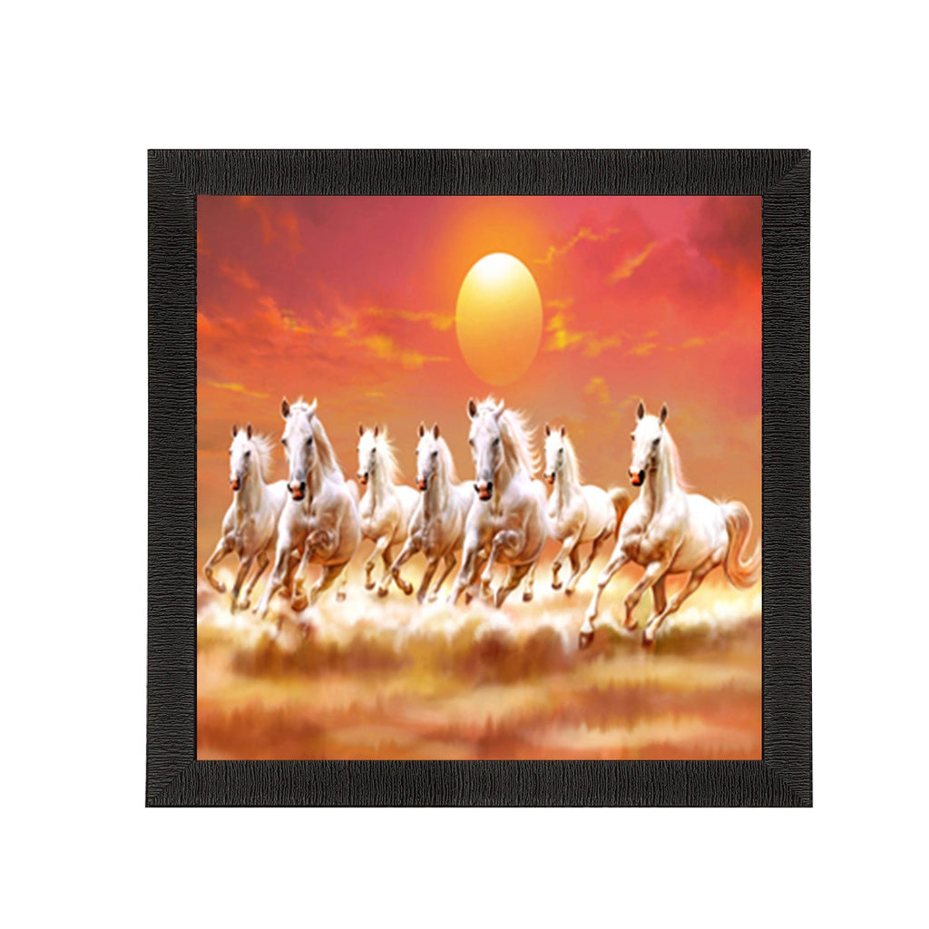 Seven White Running Horses Painting Digital Printed Animal Wall Art Kafalo