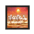 Seven White Running Horses Painting Digital Printed Animal Wall Art Kafalo