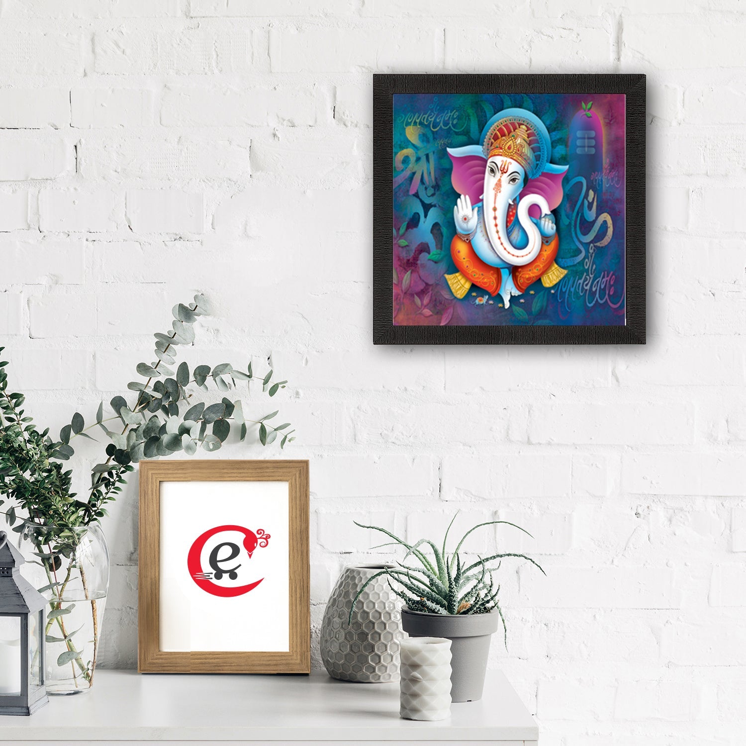 Lord Ganesha Satin Matt Texture UV Art Painting Kafalo