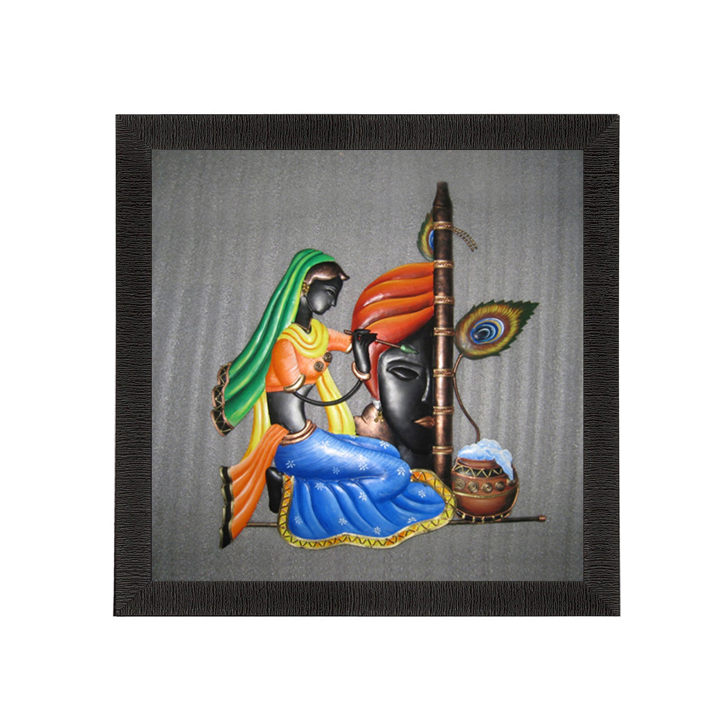 Radha Krishna Painting Digital Printed Abstract Religious Wall Art Kafalo