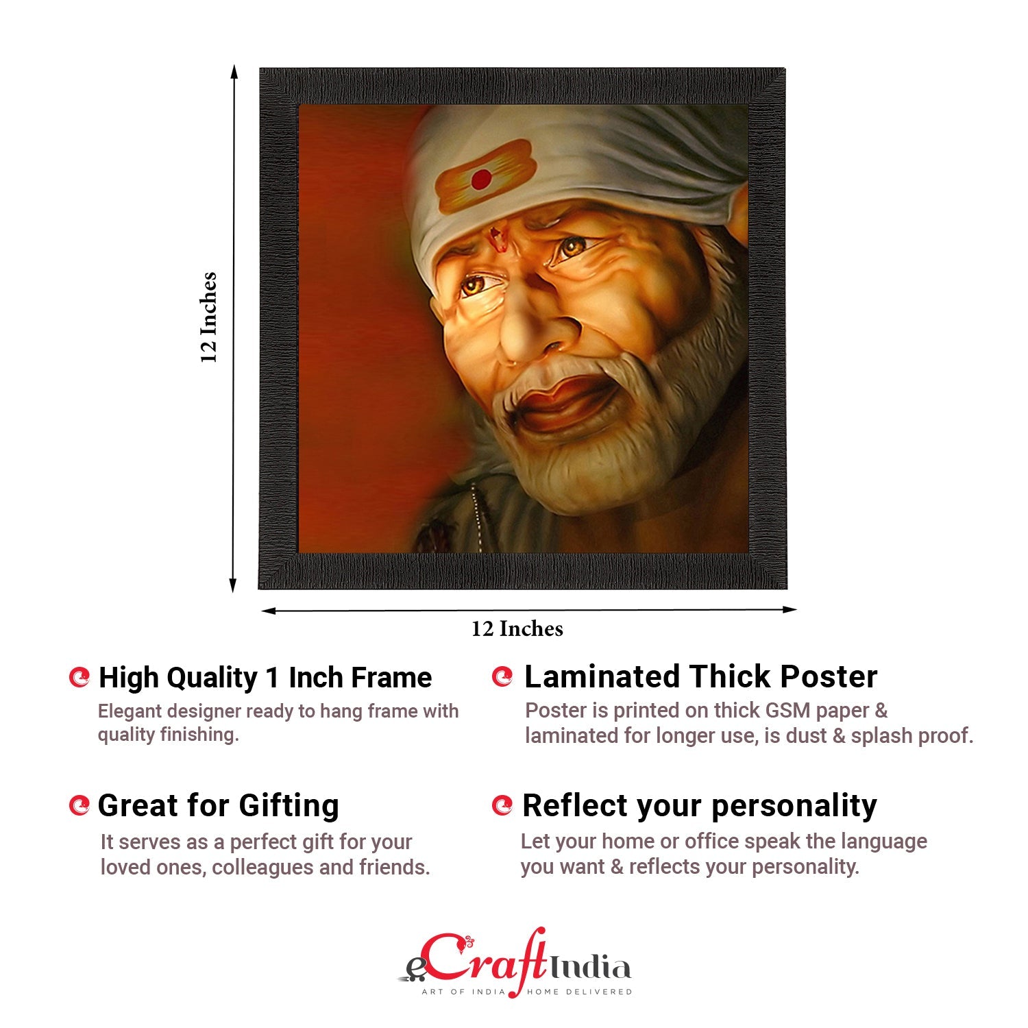 Sai Baba Matt Textured UV Art Painting Kafalo