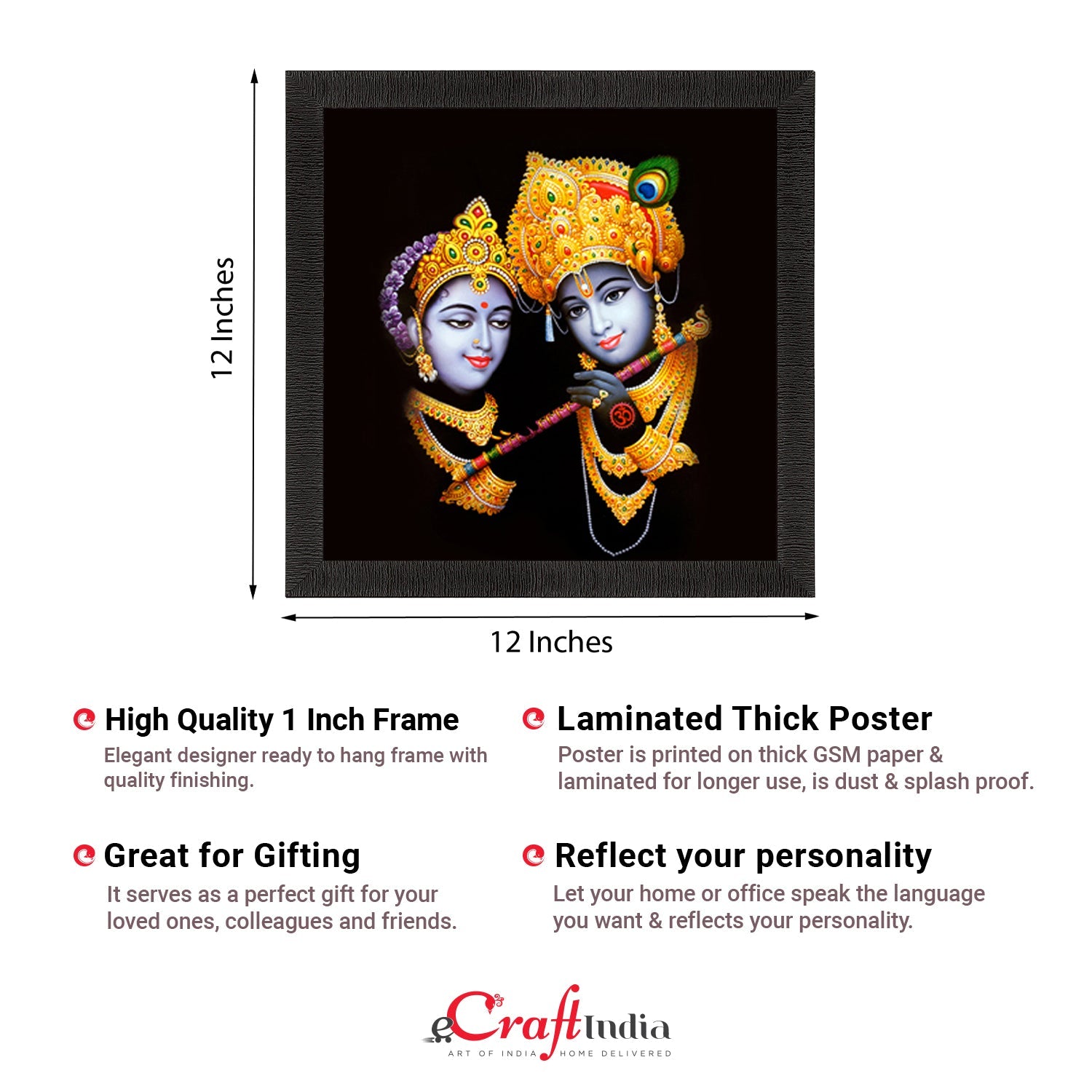 Radha Krishna Painting Digital Printed Religious Wall Art Kafalo