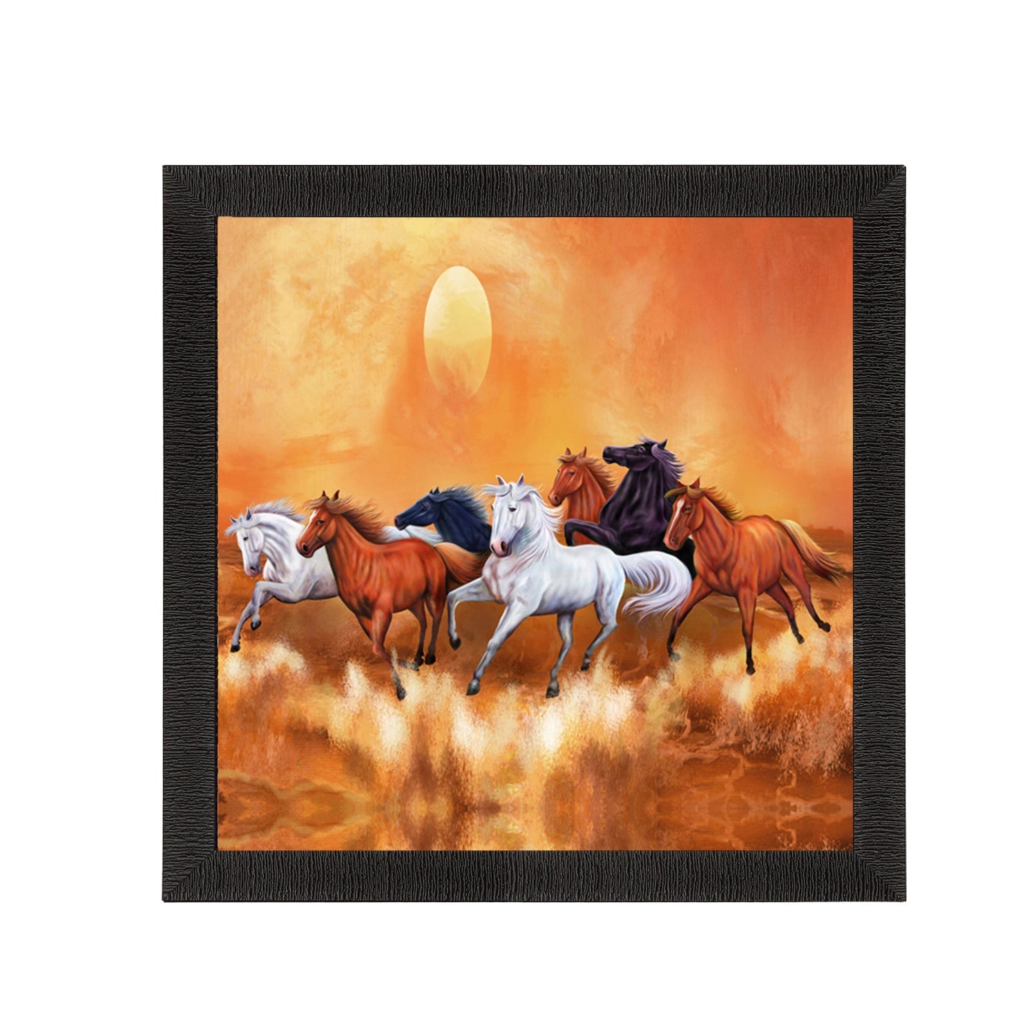 Seven Running Horses Painting Digital Printed Animal Wall Art Kafalo