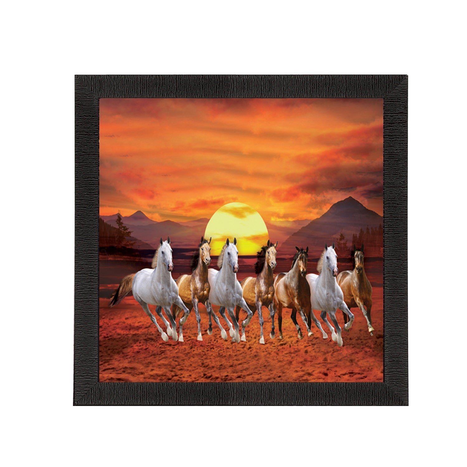 Seven Running Horses Painting Digital Printed Animal Wall Art Kafalo