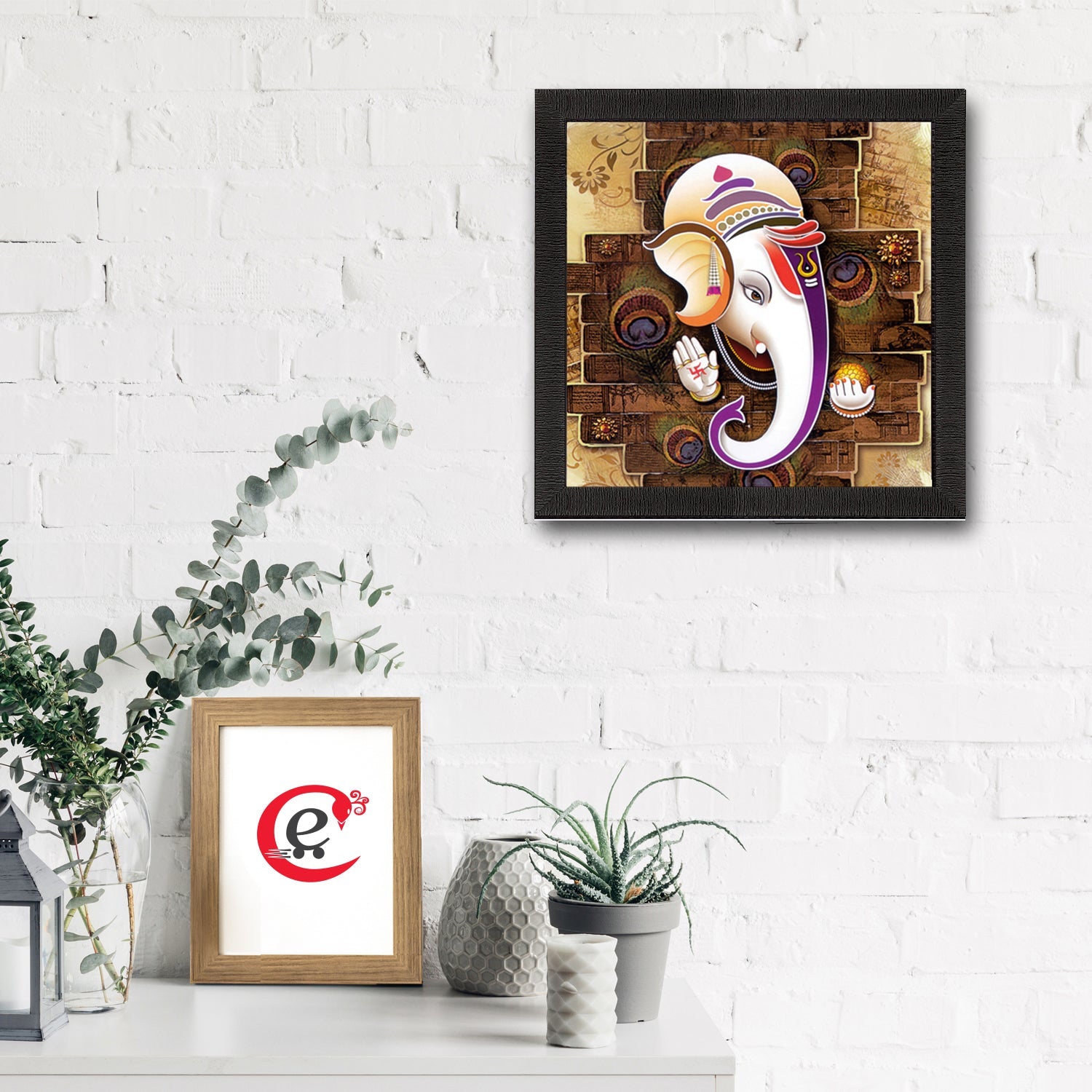 Lord Ganesha Satin Matt Texture UV Art Painting Kafalo