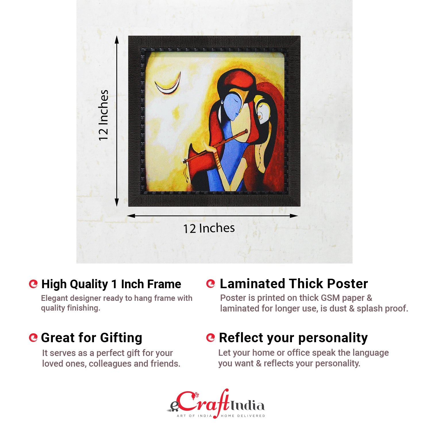 Radha Krishna Painting Digital Printed Religious Wall Art Kafalo