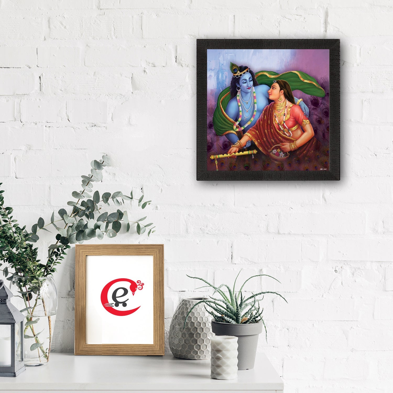 Radha Krishna Painting Digital Printed Religious Wall Art Kafalo