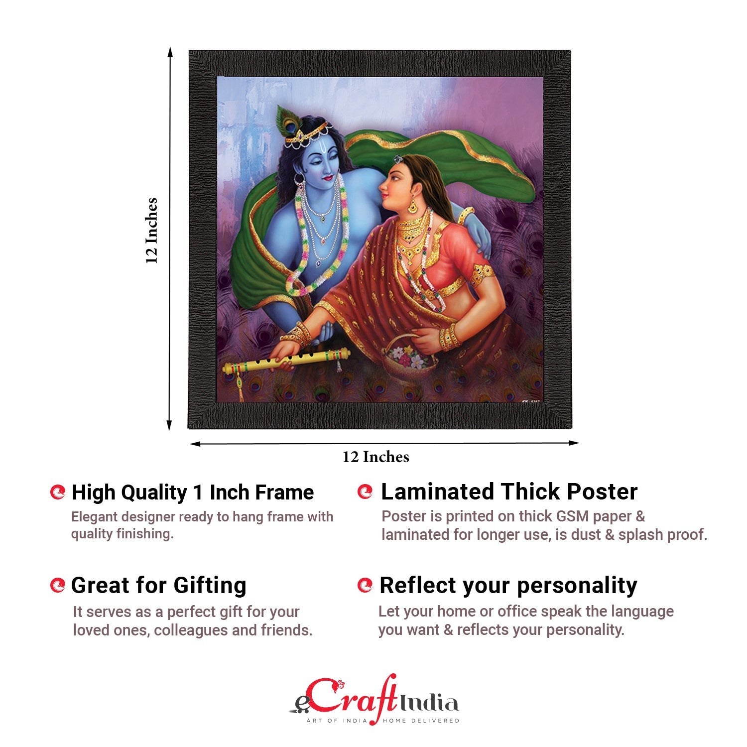 Radha Krishna Painting Digital Printed Religious Wall Art Kafalo