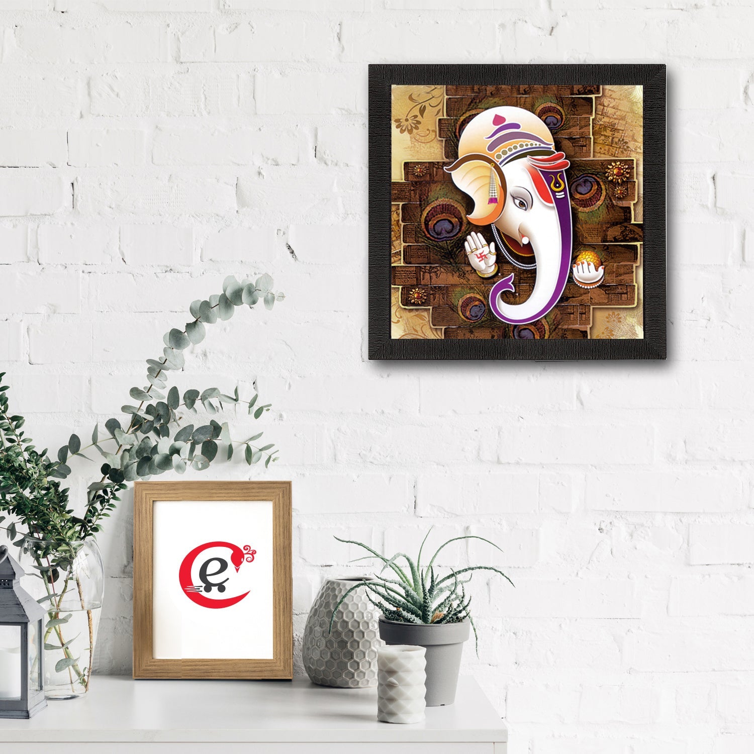 Lord Ganesha Satin Matt Texture UV Art Painting Kafalo