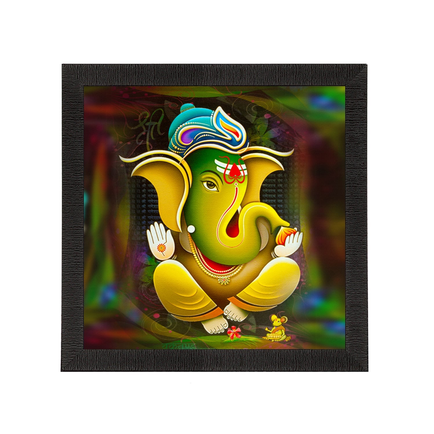 Lord Ganesha Satin Matt Texture UV Art Painting Kafalo