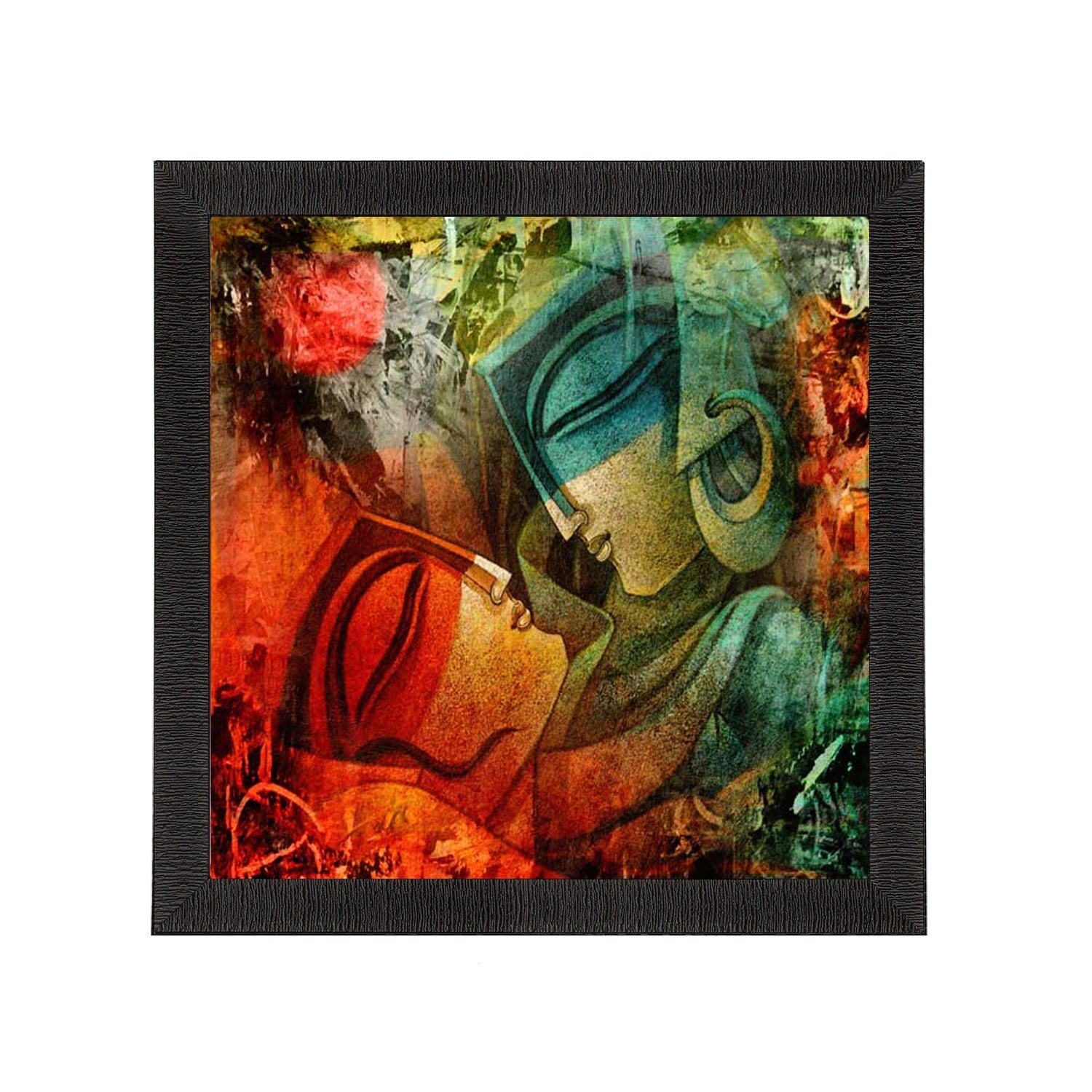 Abstract Loving Couple Satin Matt Texture UV Art Painting Kafalo