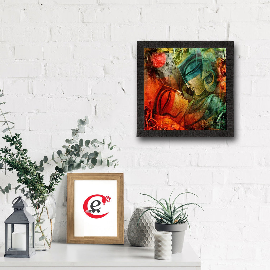 Abstract Loving Couple Satin Matt Texture UV Art Painting Kafalo