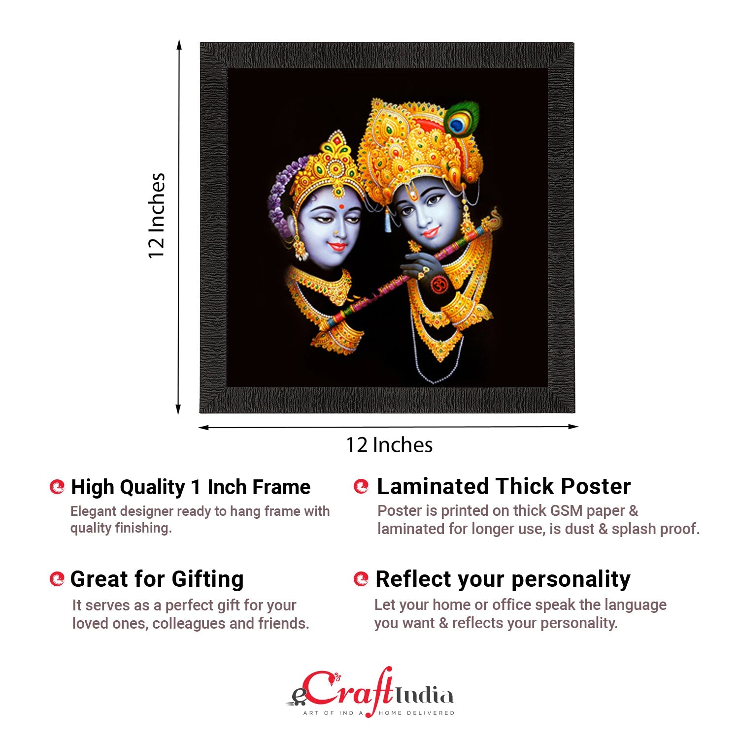 Radha Krishna Painting Digital Printed Religious Wall Art Kafalo