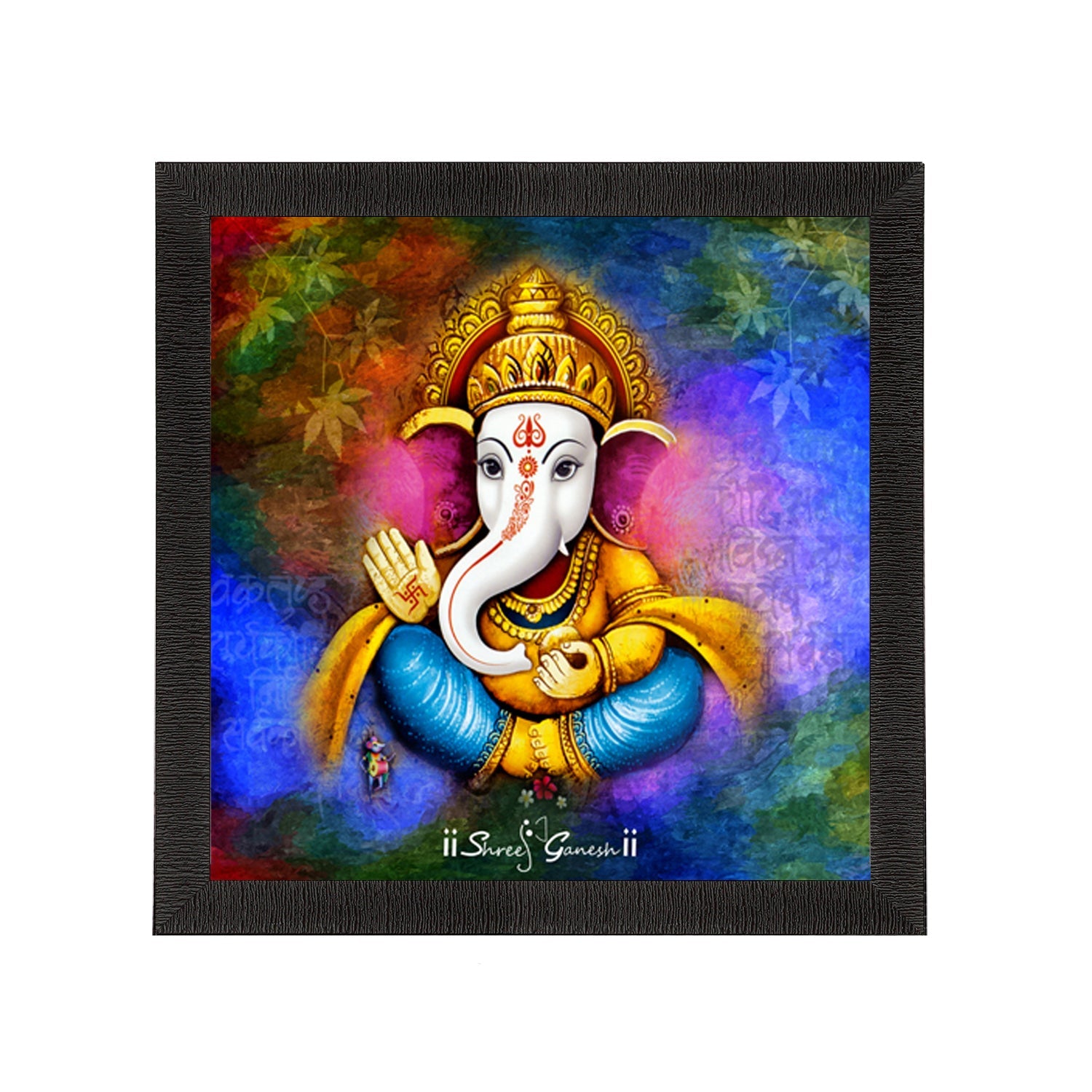 Lord Ganesha Satin Matt Texture UV Art Painting Kafalo