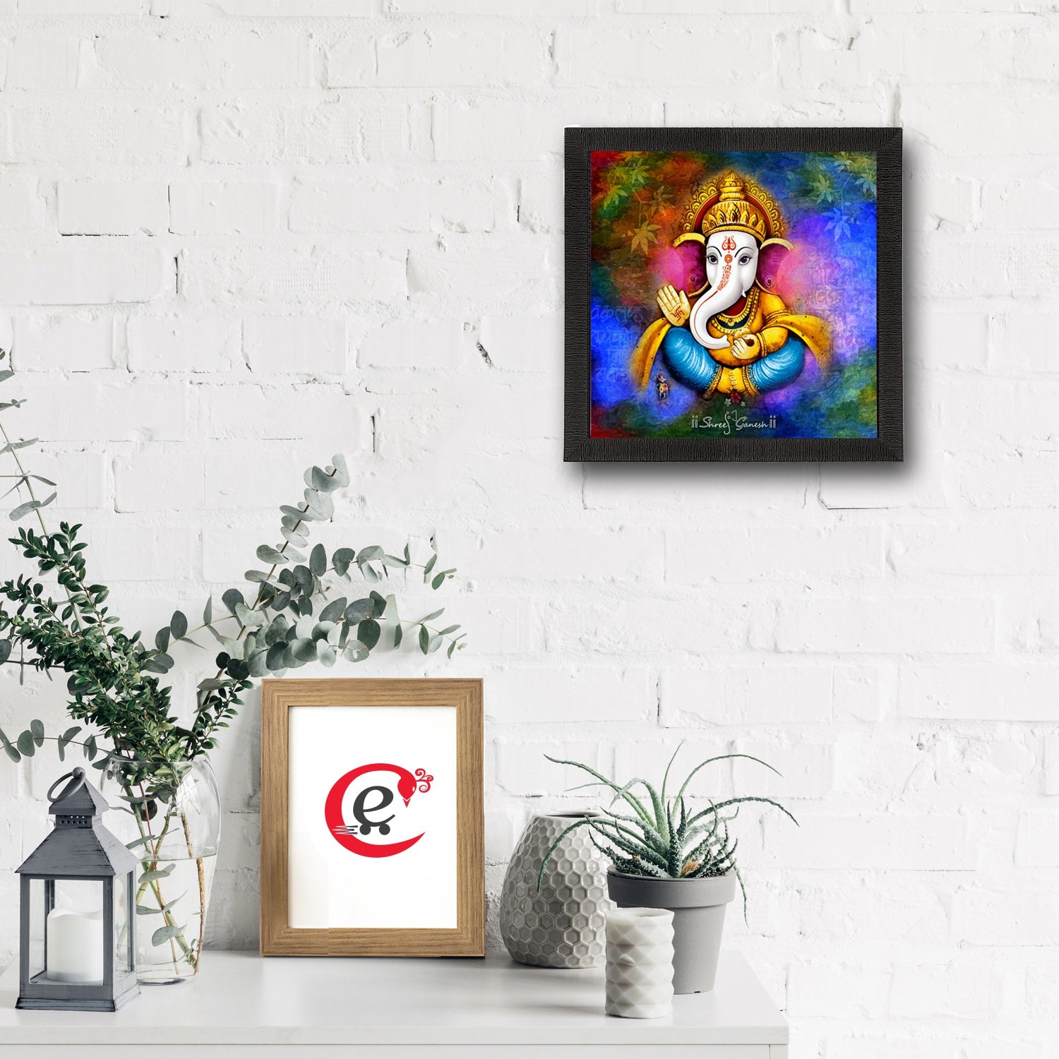 Lord Ganesha Satin Matt Texture UV Art Painting Kafalo