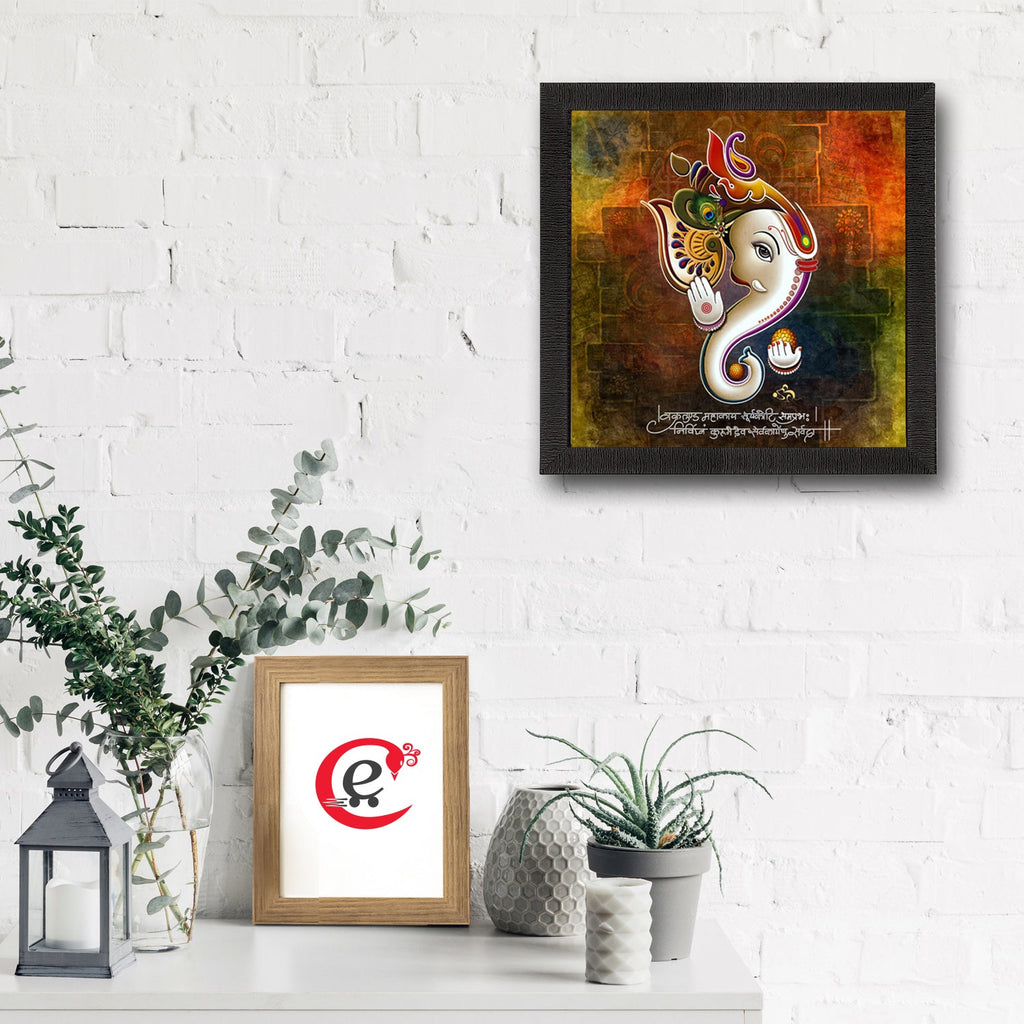 Lord Ganesha Satin Matt Texture UV Art Painting Kafalo