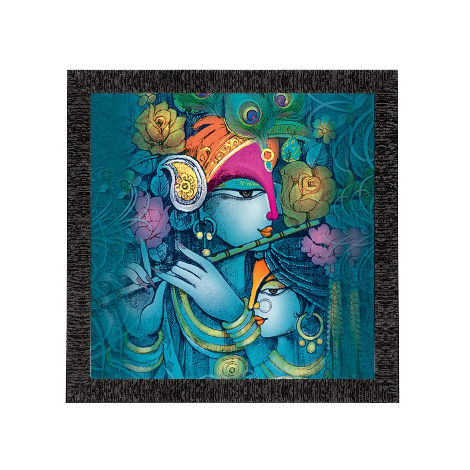 Radha Krishna Painting Digital Printed Religious Wall Art Kafalo