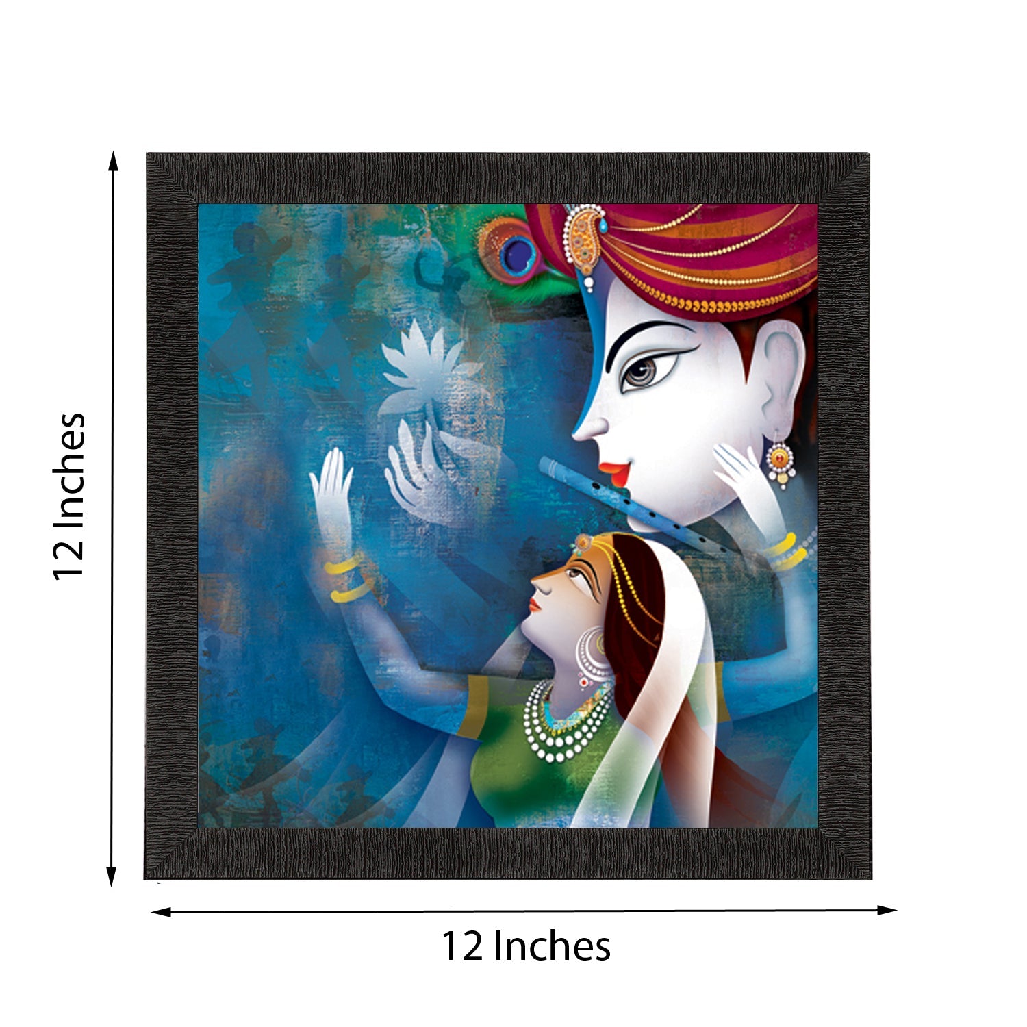 Radha Krishna Painting Digital Printed Religious Wall Art Kafalo