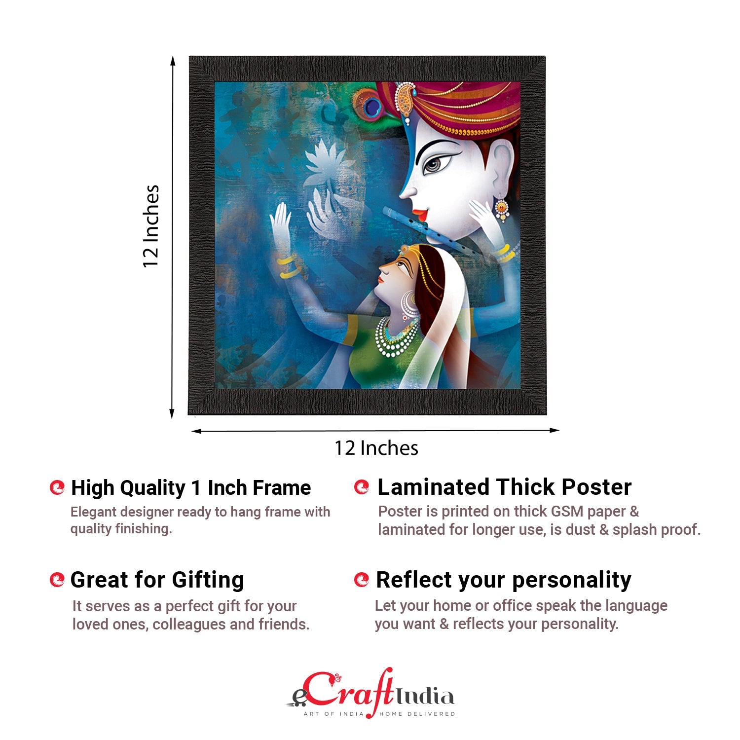 Radha Krishna Painting Digital Printed Religious Wall Art Kafalo