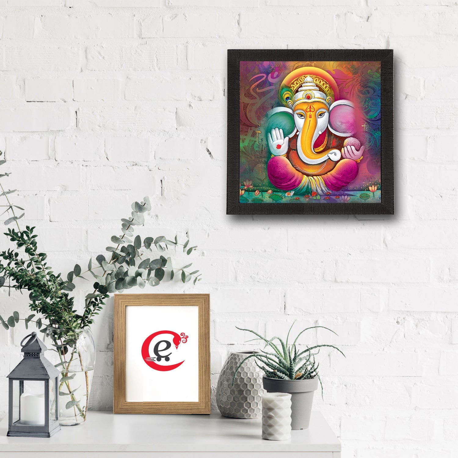 Lord Ganesha Satin Matt Texture UV Art Painting Kafalo
