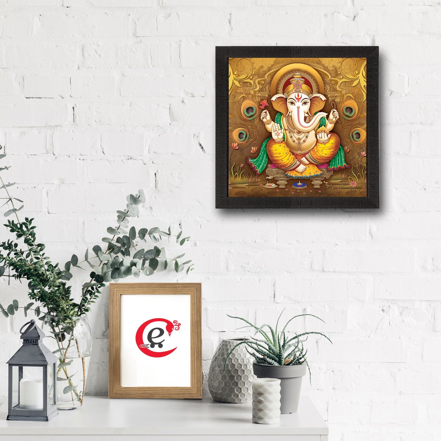 Lord Ganesha Satin Matt Texture UV Art Painting Kafalo
