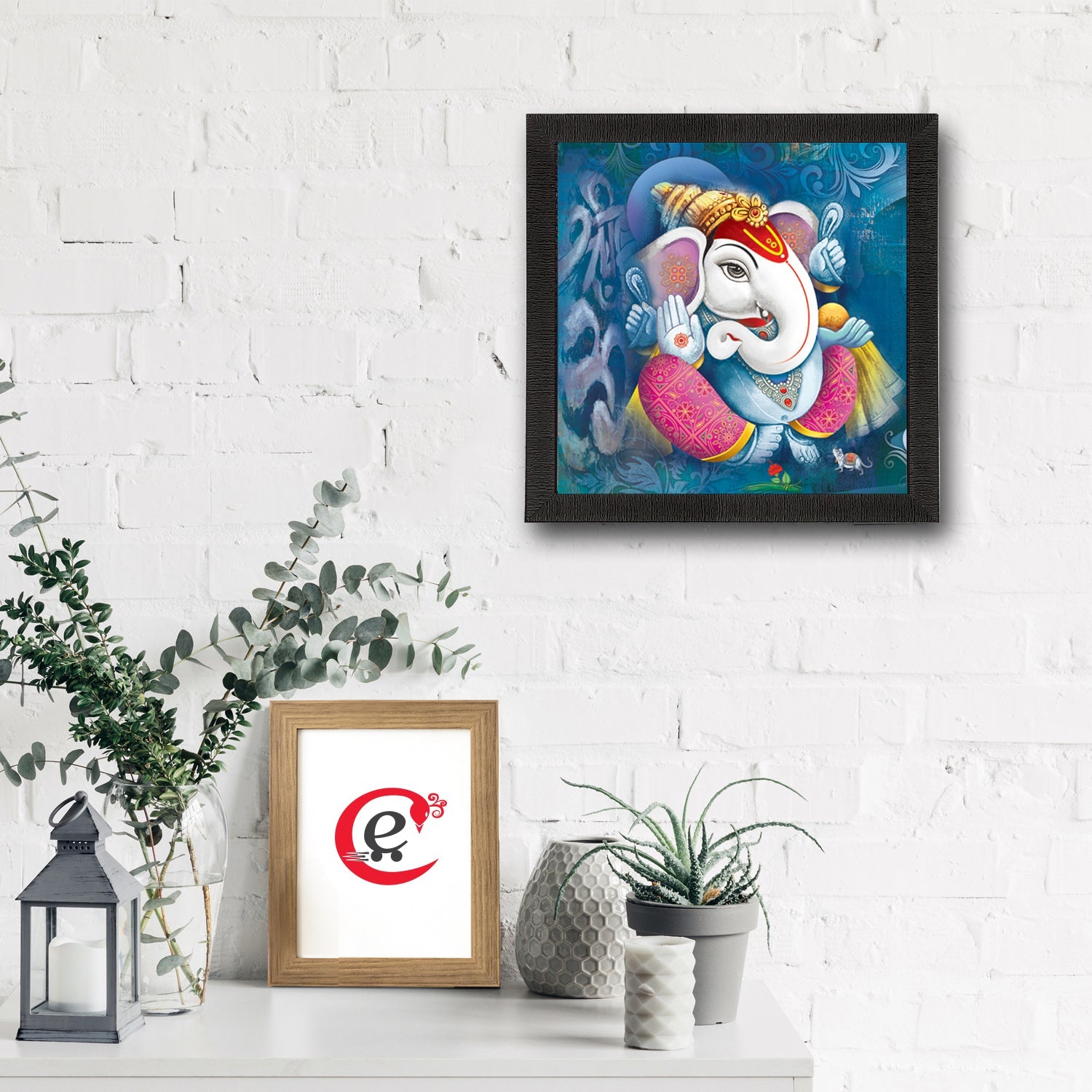 Lord Ganesha Satin Matt Texture UV Art Painting Kafalo