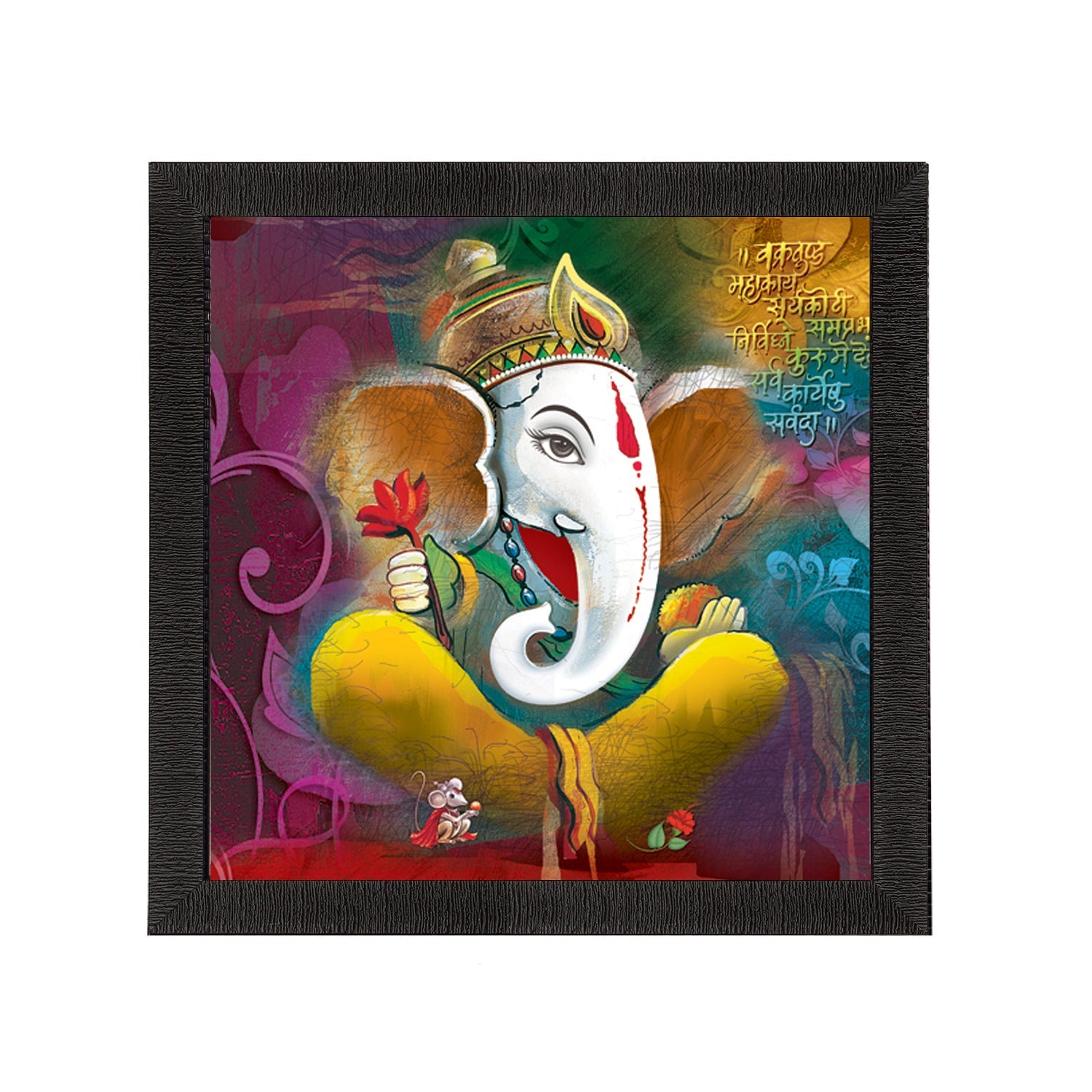 Lord Ganesha Satin Matt Texture UV Art Painting Kafalo