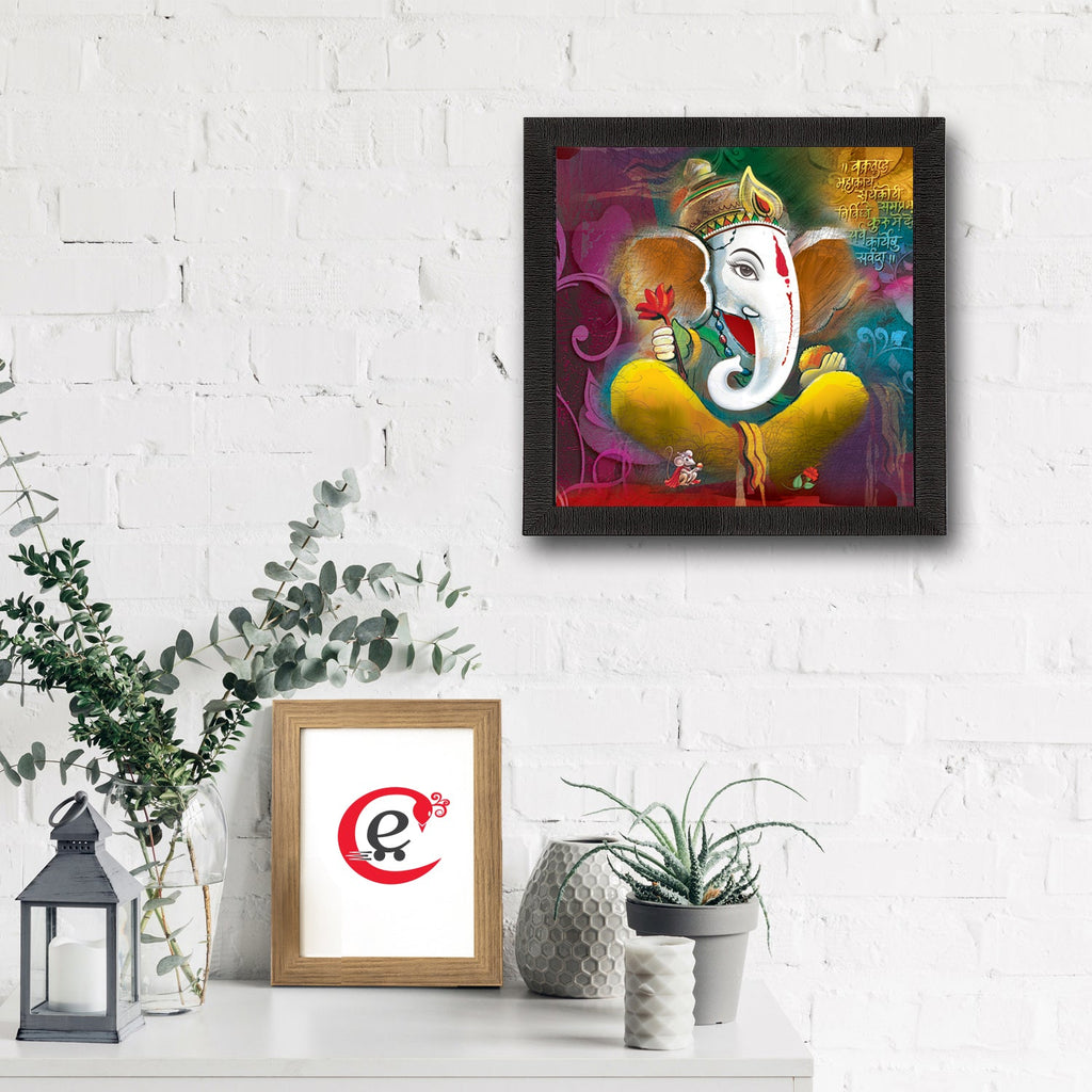 Lord Ganesha Satin Matt Texture UV Art Painting Kafalo