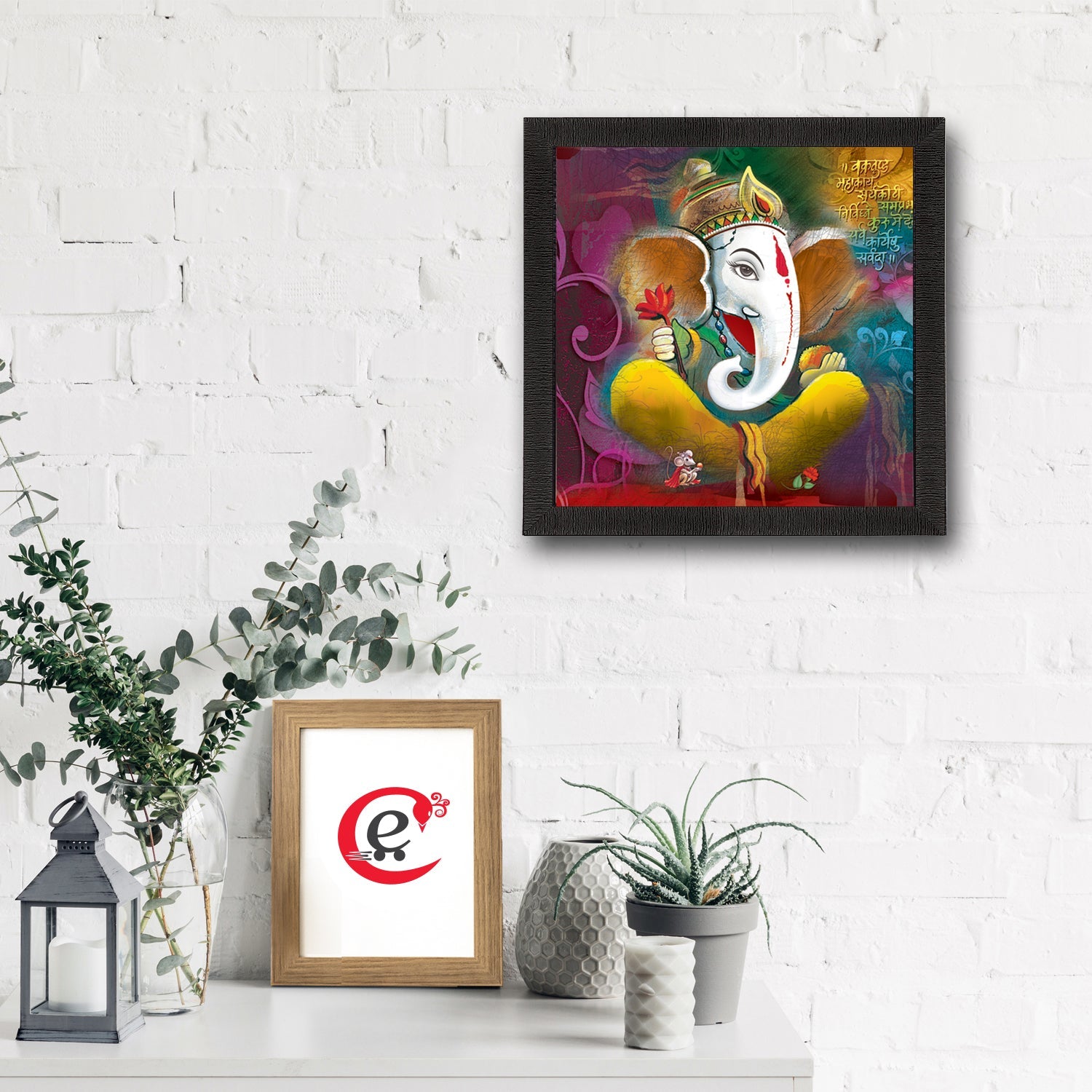 Lord Ganesha Satin Matt Texture UV Art Painting Kafalo
