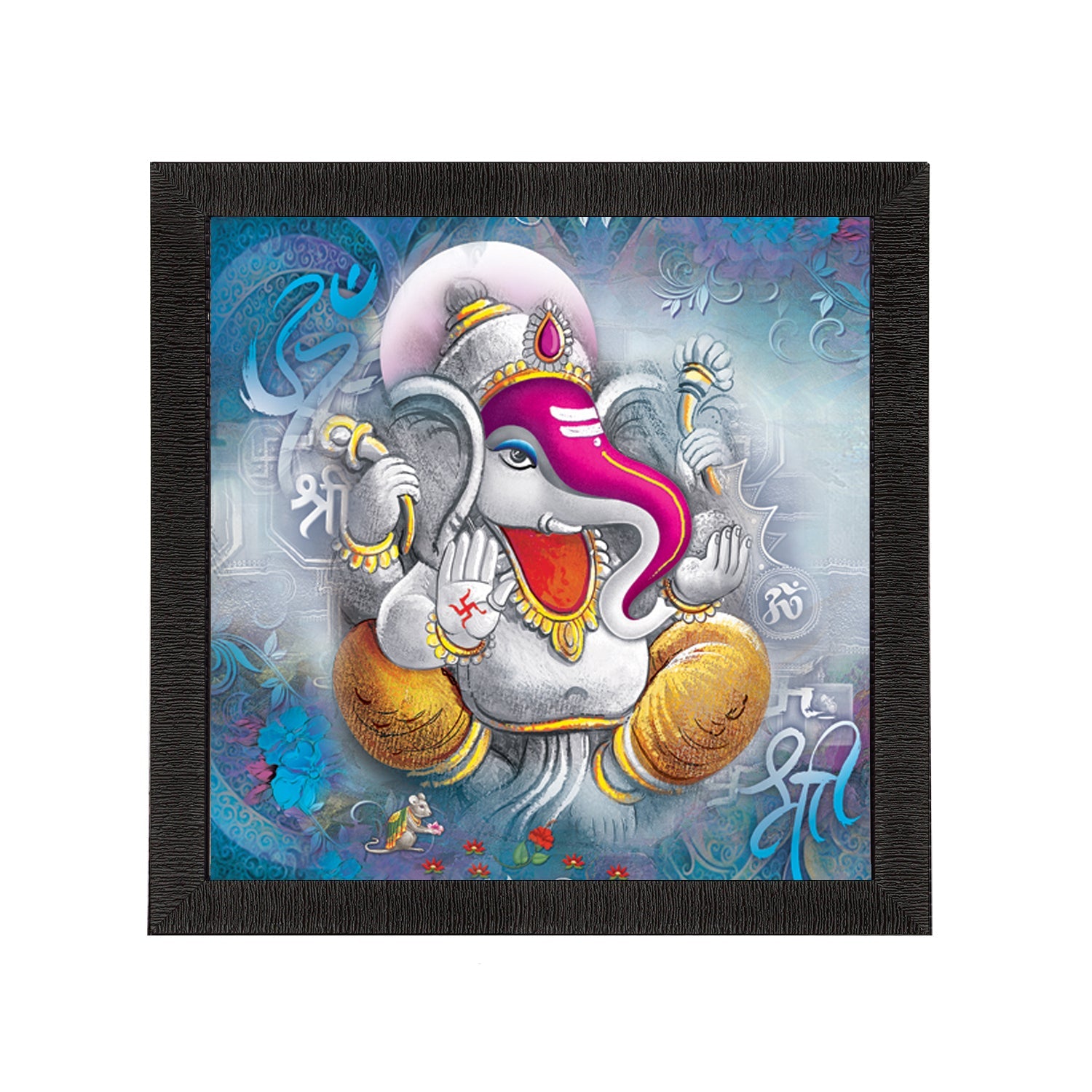Lord Ganesha Satin Matt Texture UV Art Painting Kafalo