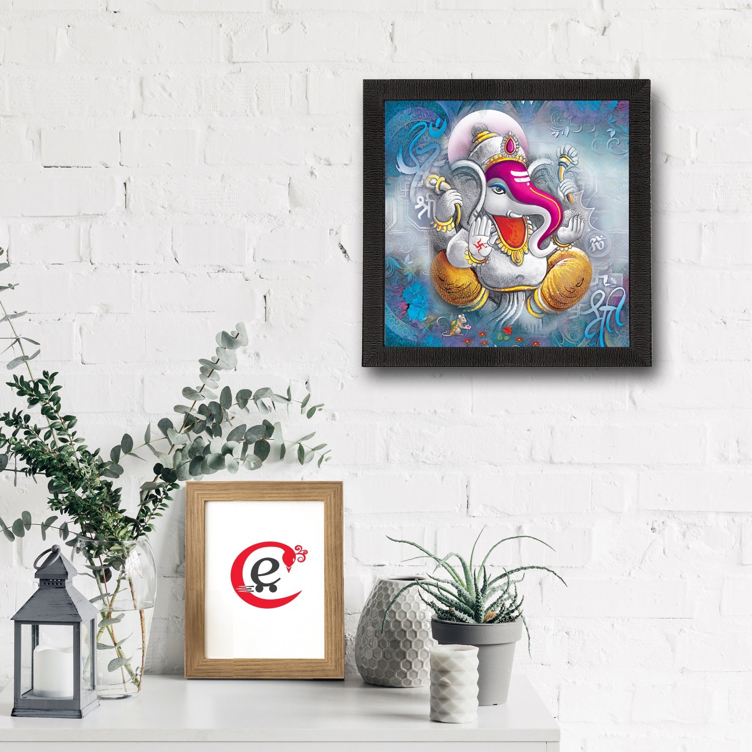 Lord Ganesha Satin Matt Texture UV Art Painting Kafalo